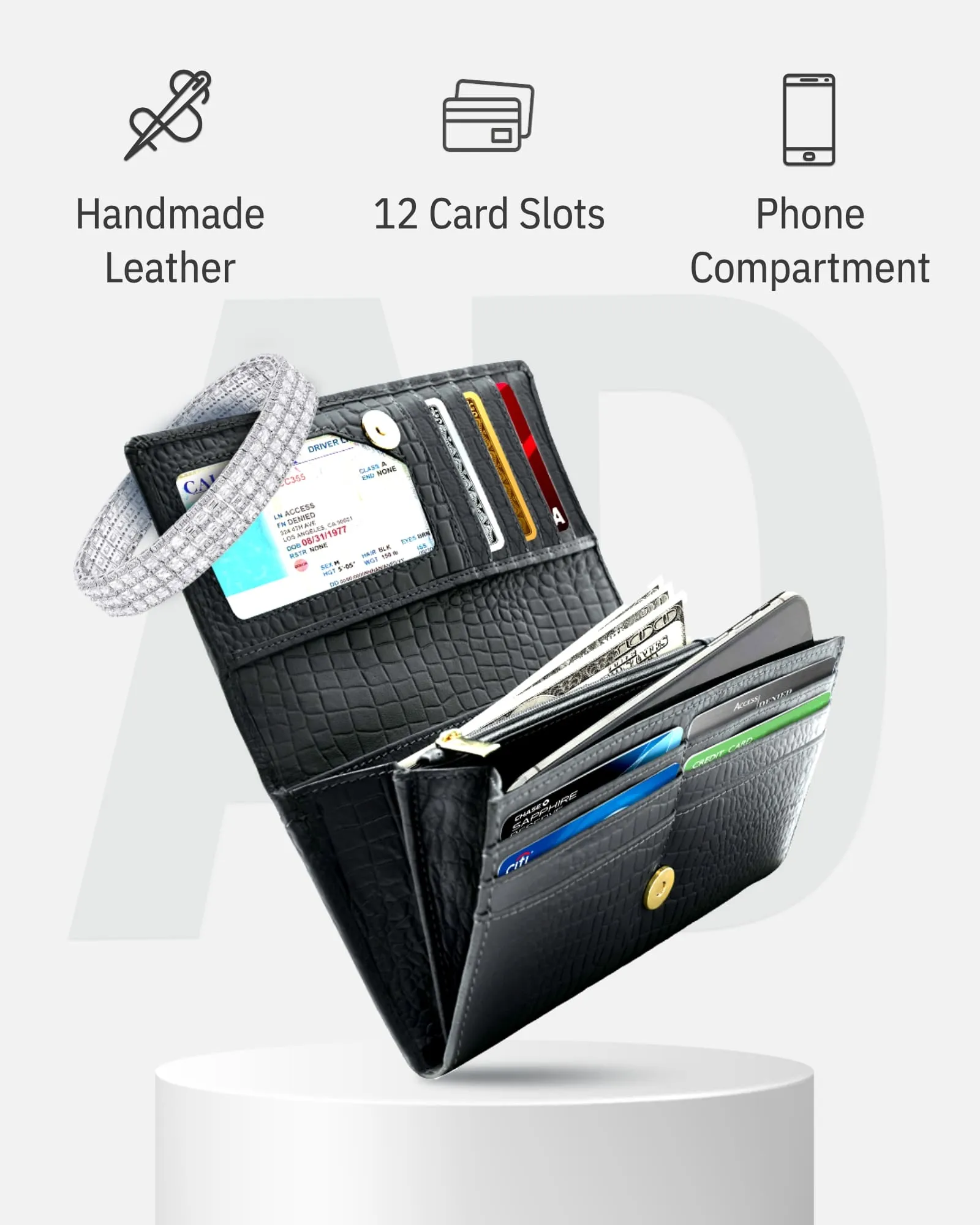 RFID Protected Accordion Clutch Wallet - Image 4