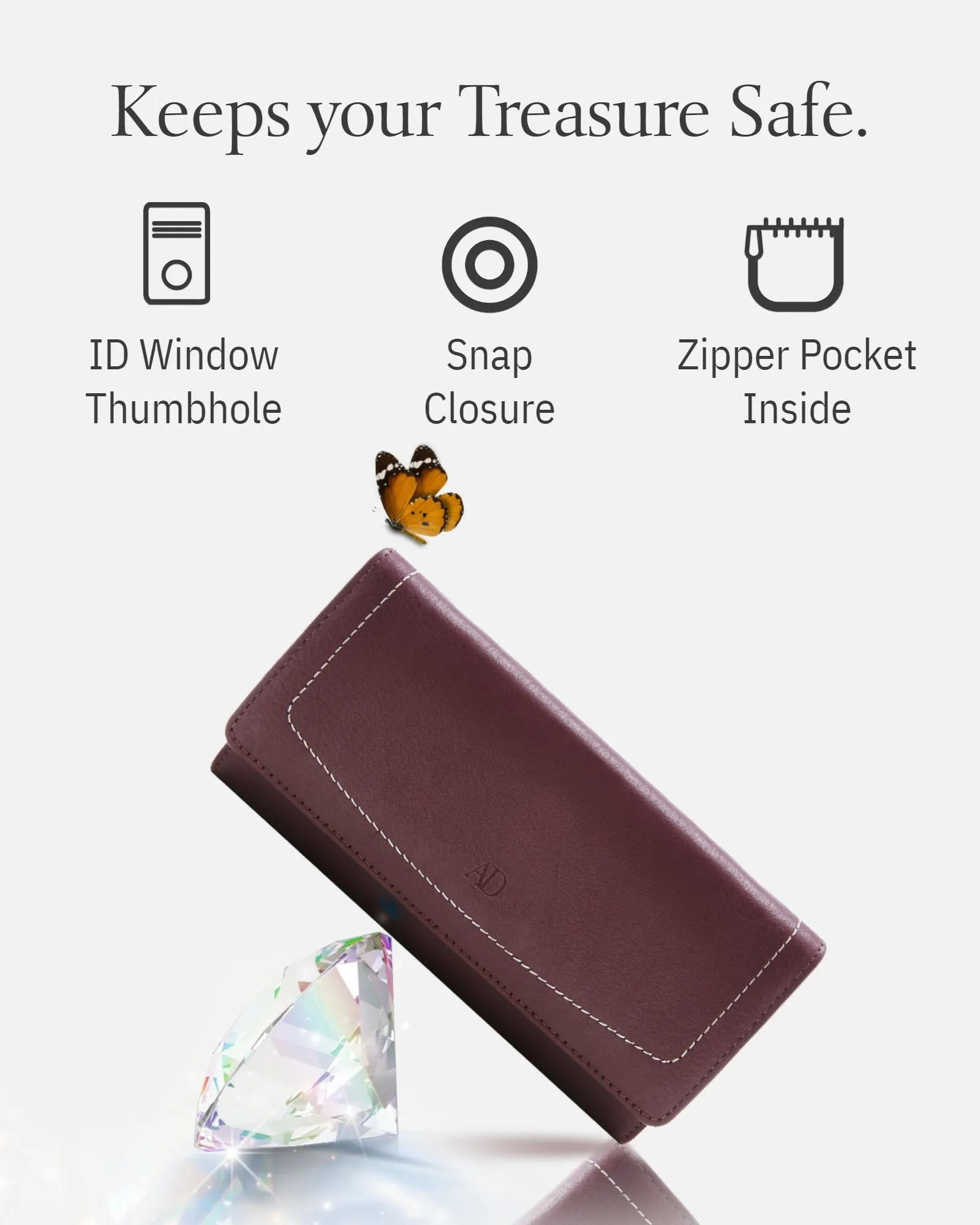Leather RFID Accordion Clutch - Image 16