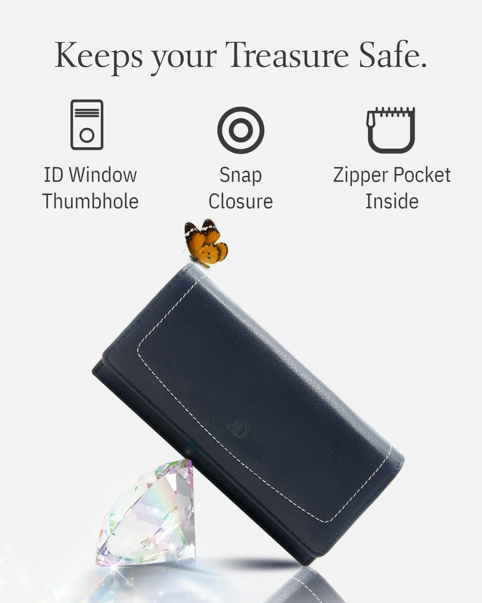 Leather RFID Accordion Clutch - Image 22