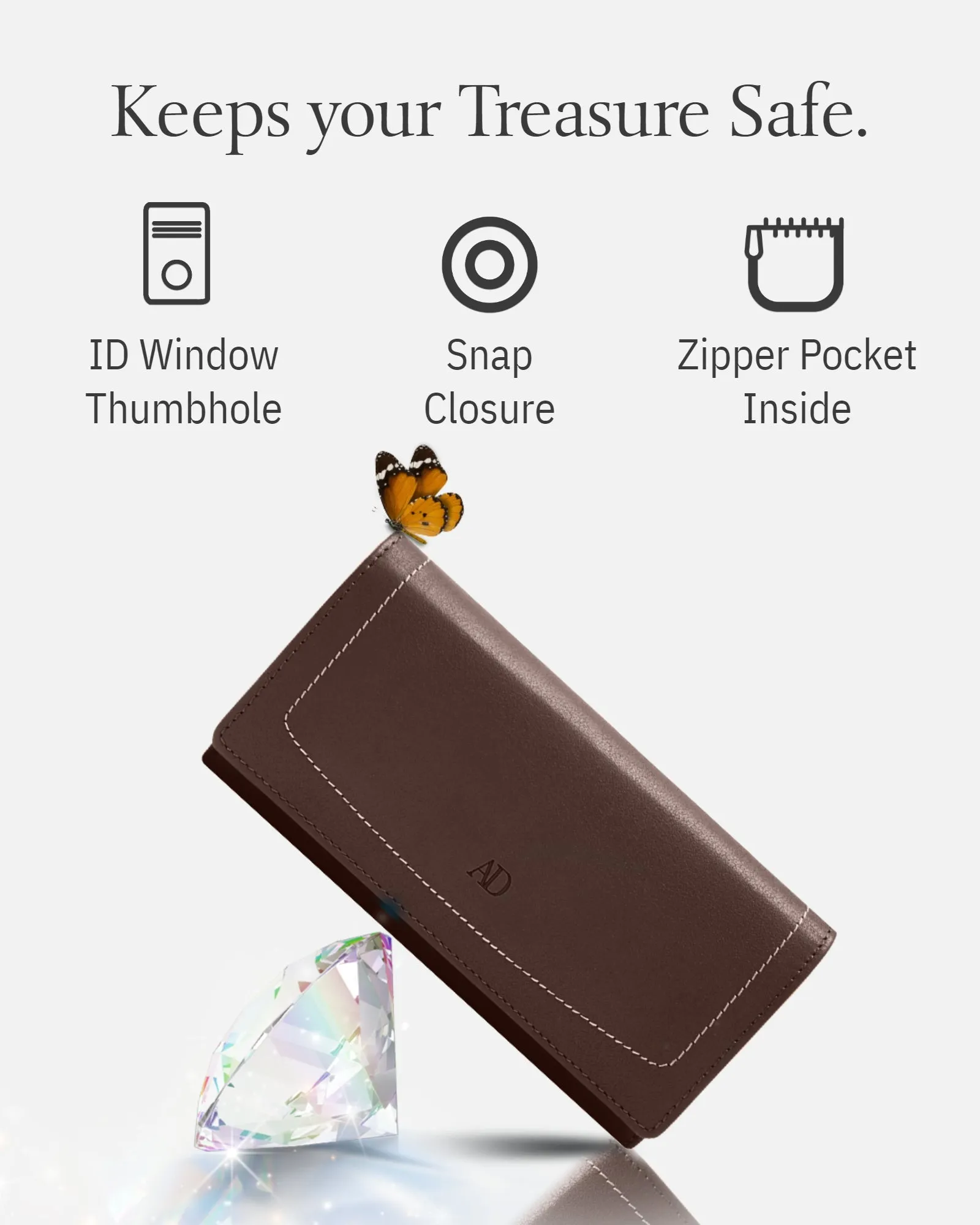 Leather RFID Accordion Clutch - Image 28