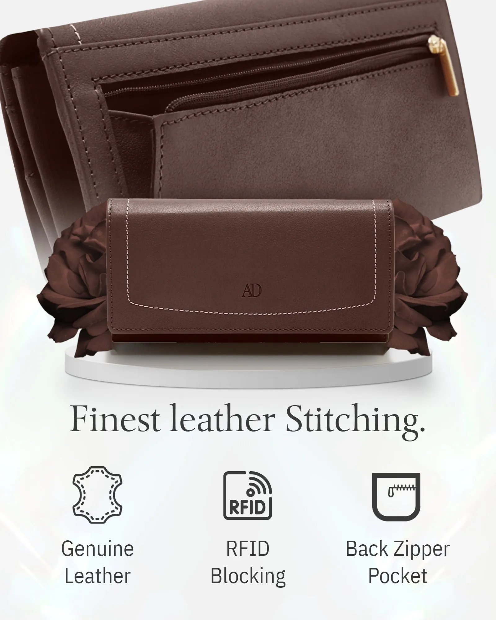 Leather RFID Accordion Clutch - Image 29