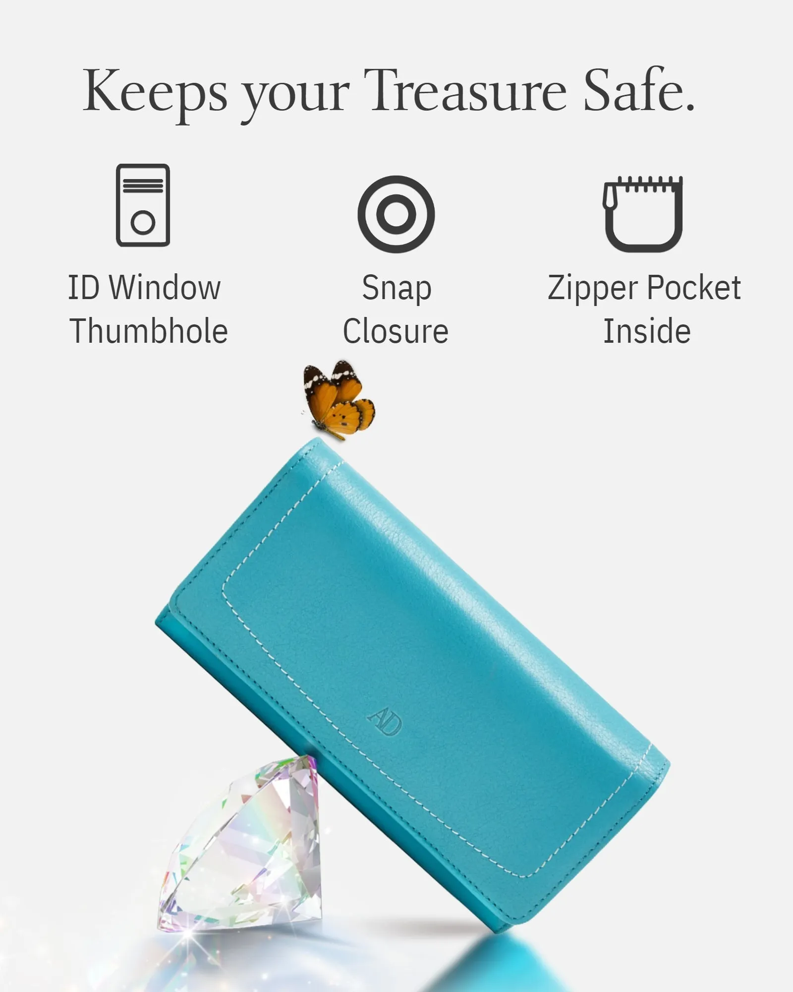 Leather RFID Accordion Clutch - Image 3