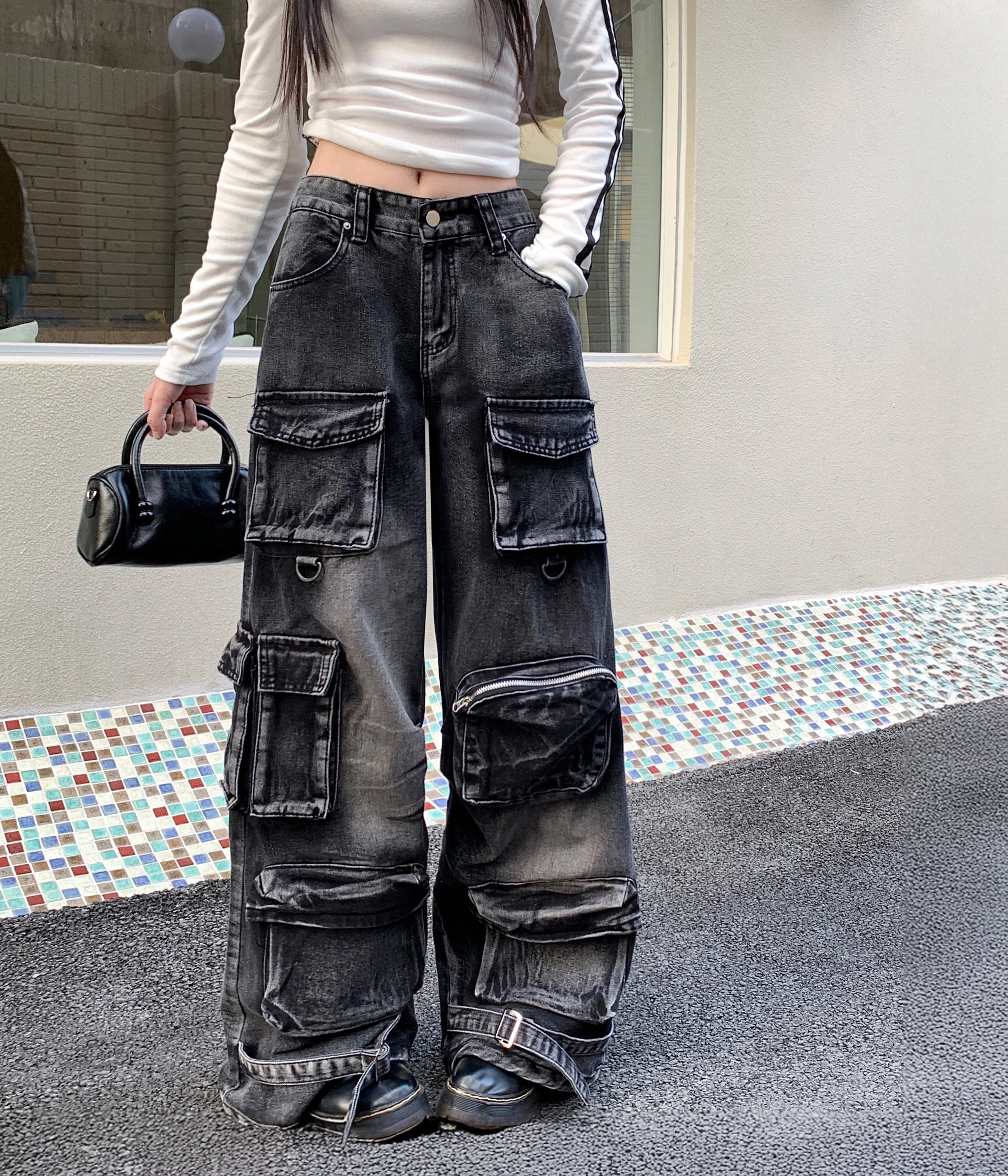 ACID WASH CARGO PANTS - Image 3