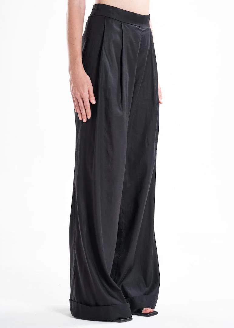Aitna Black Palazzo Pants from Organic Finest Fabric - Image 3