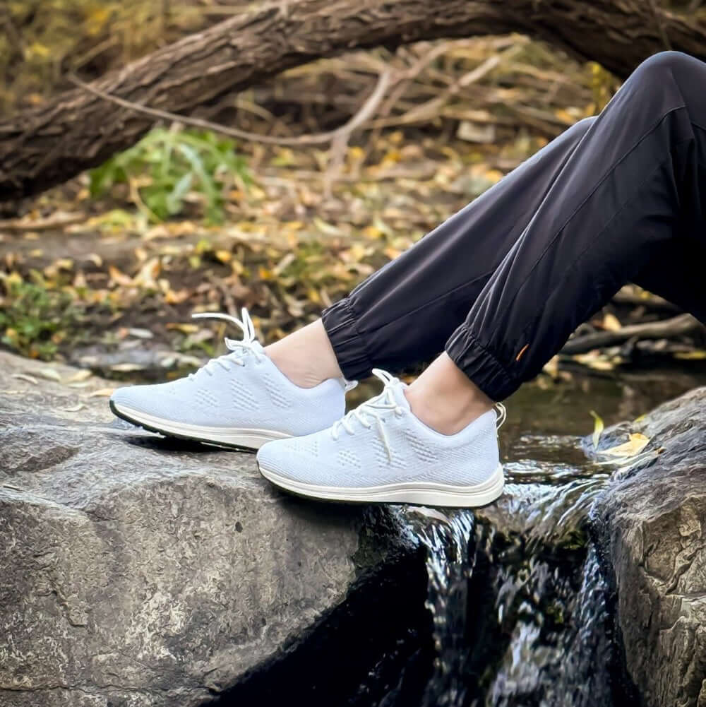 Alex Lace-Up Grounding Shoes • White Knit - Image 2