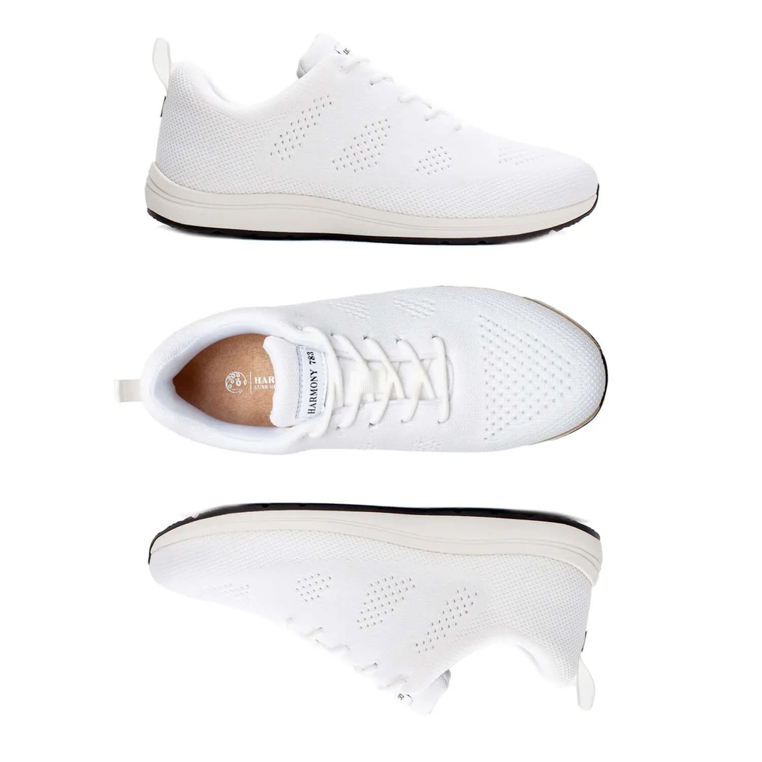 Alex Lace-Up Grounding Shoes • White Knit - Image 4