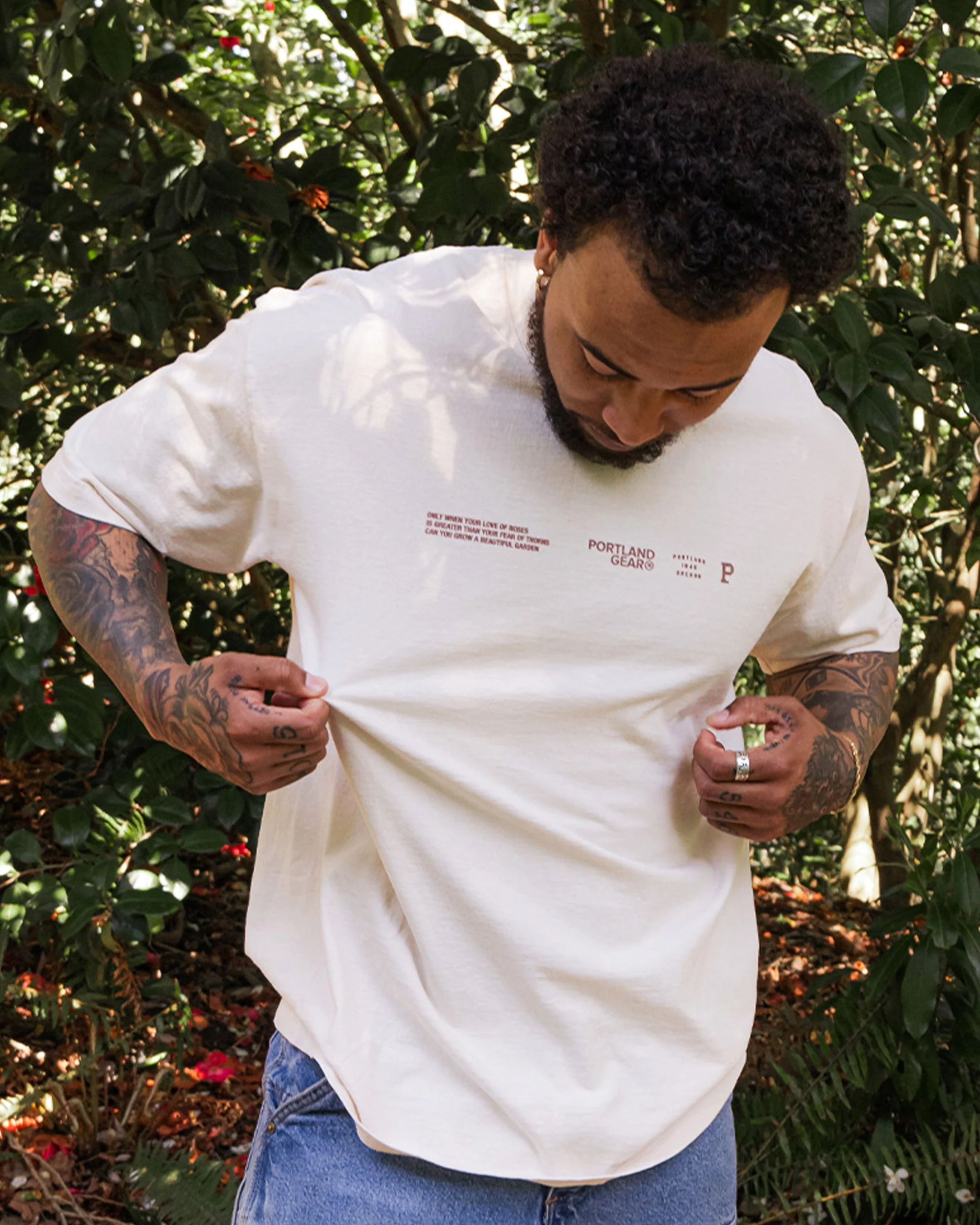 All-American Slogan Tee - Cream - Image 4