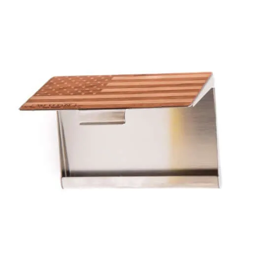 American Flag Wooden Business Card Holder - Image 2