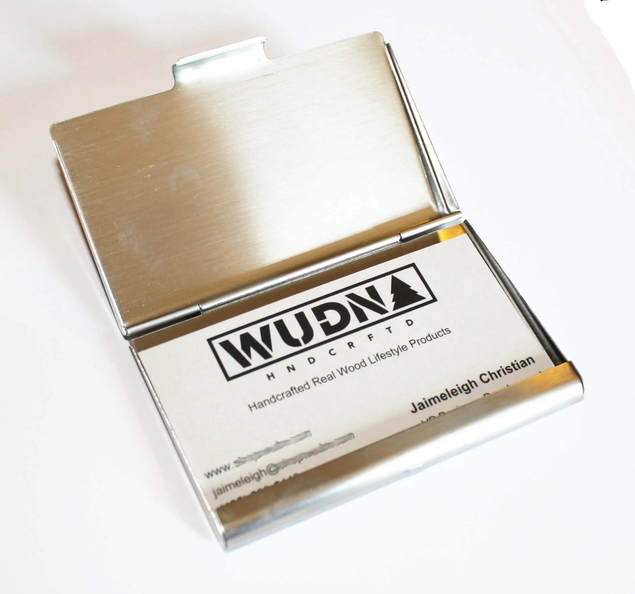 American Flag Wooden Business Card Holder - Image 5