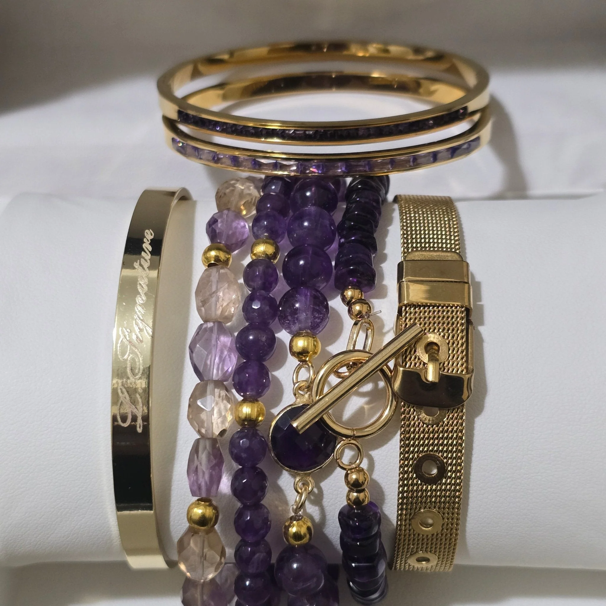 Amethyst and Ametrine Bracelet Set - Image 2