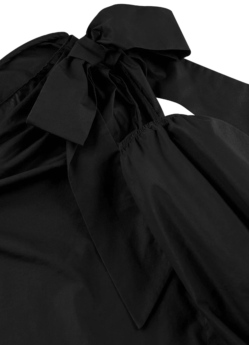 Amuri One Shoulder Black Premium Poplin Blouse - Image 7