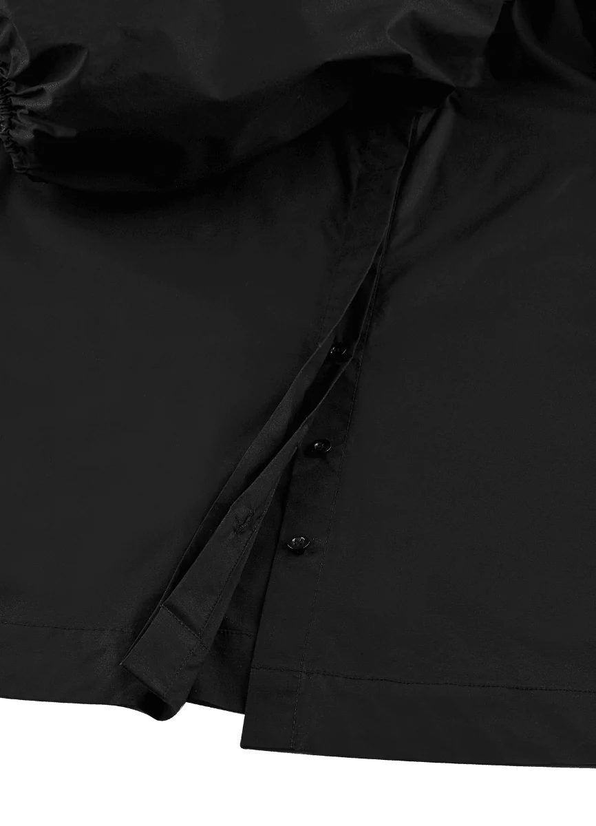 Amuri One Shoulder Black Premium Poplin Blouse - Image 9