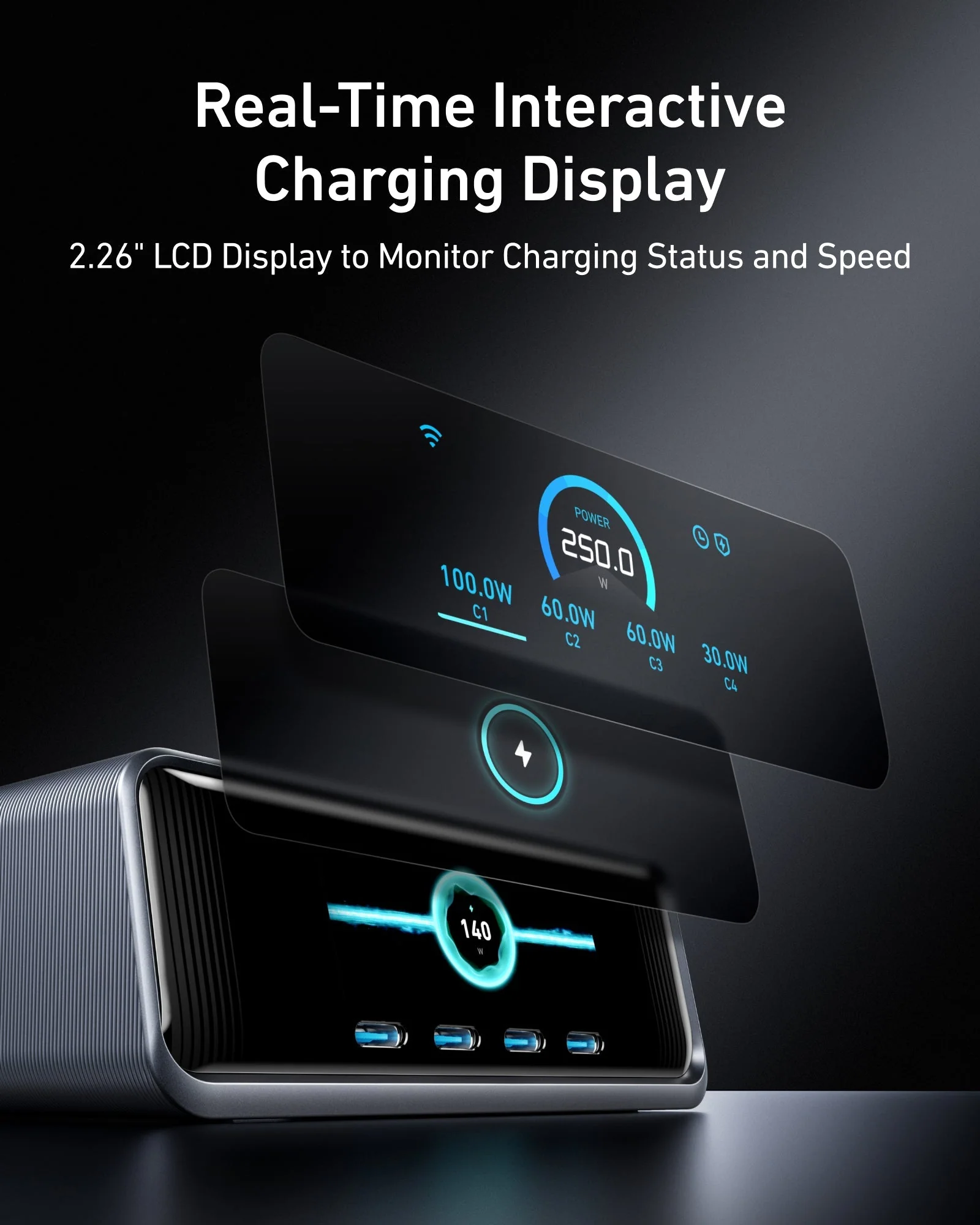 Anker Prime Charger (250W, 6 Ports, GaNPrime) - Image 4