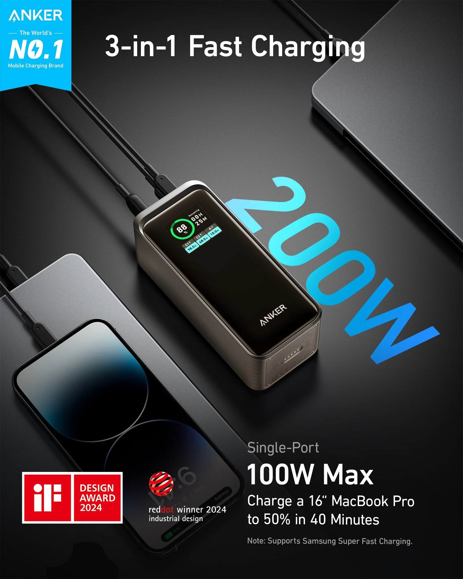 Anker Prime Power Bank (20K, 200W) - Image 9