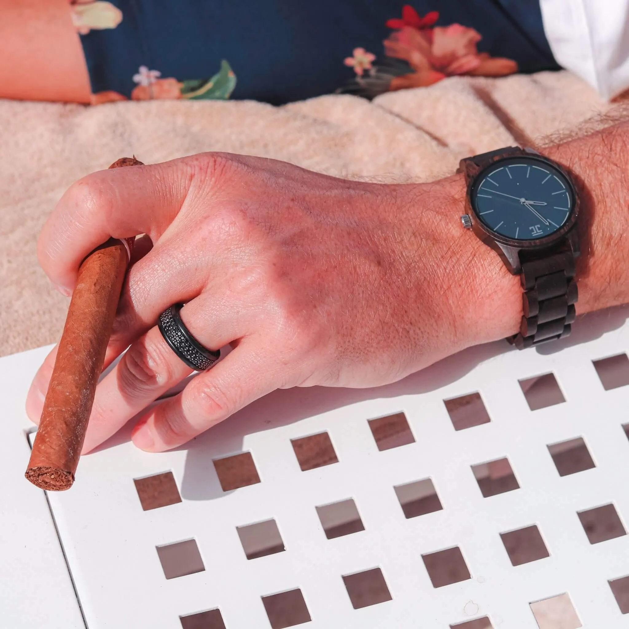Atlantic Men's Watch | Dark Sandalwood w/ Blue Face - Image 6