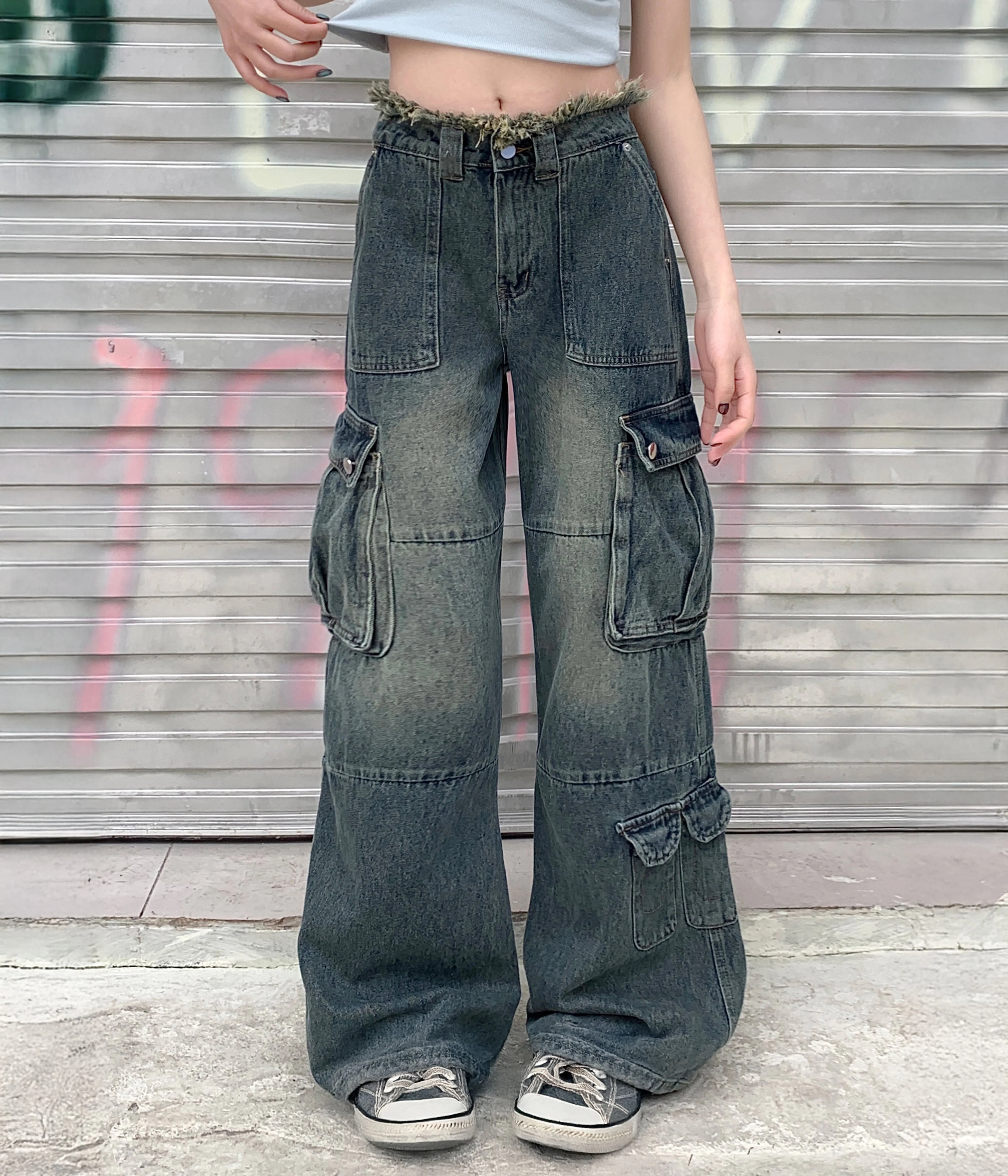AZUL DISTRESSED CARGO DENIM - Image 3