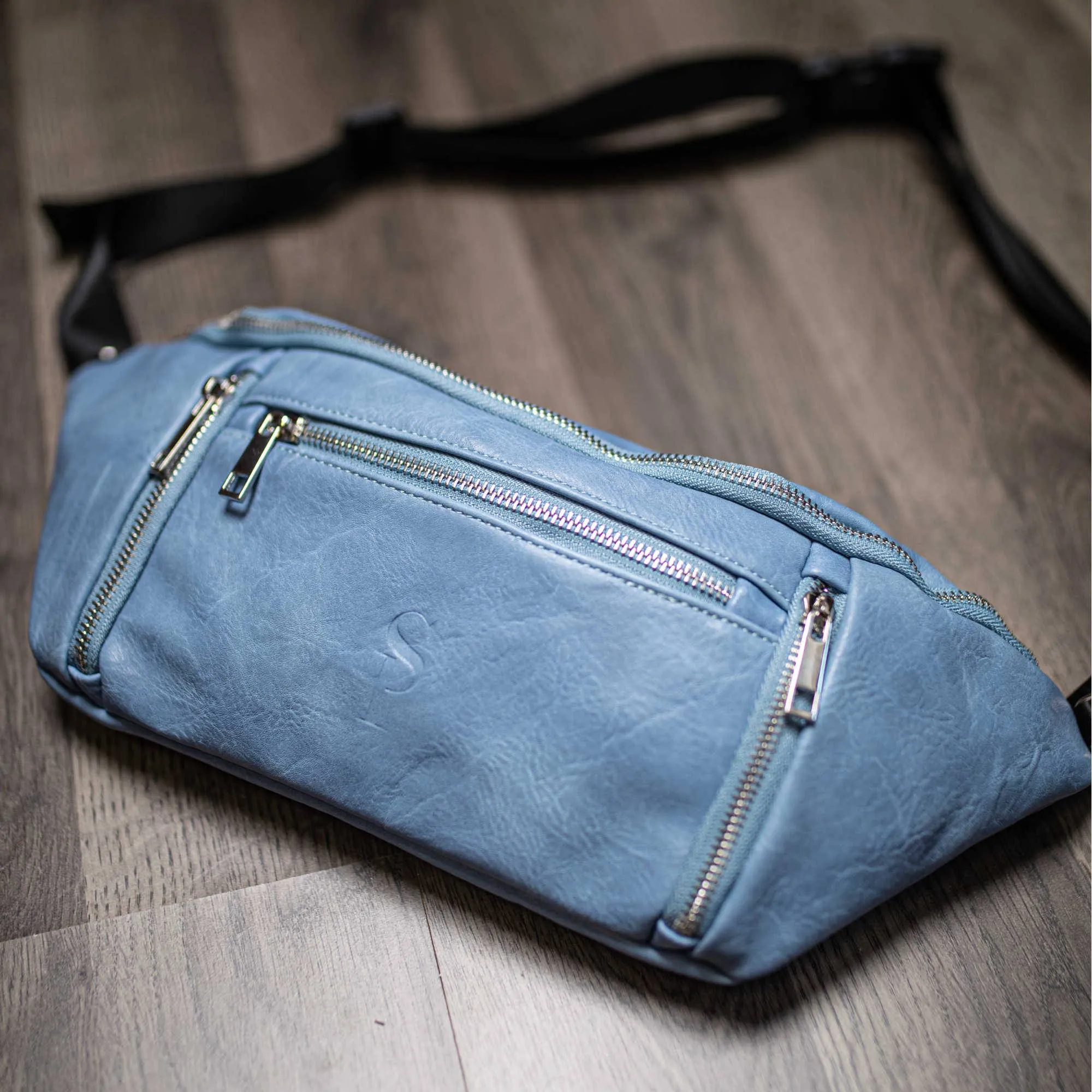 Baby Blue Leather Sling Bag - Image 3
