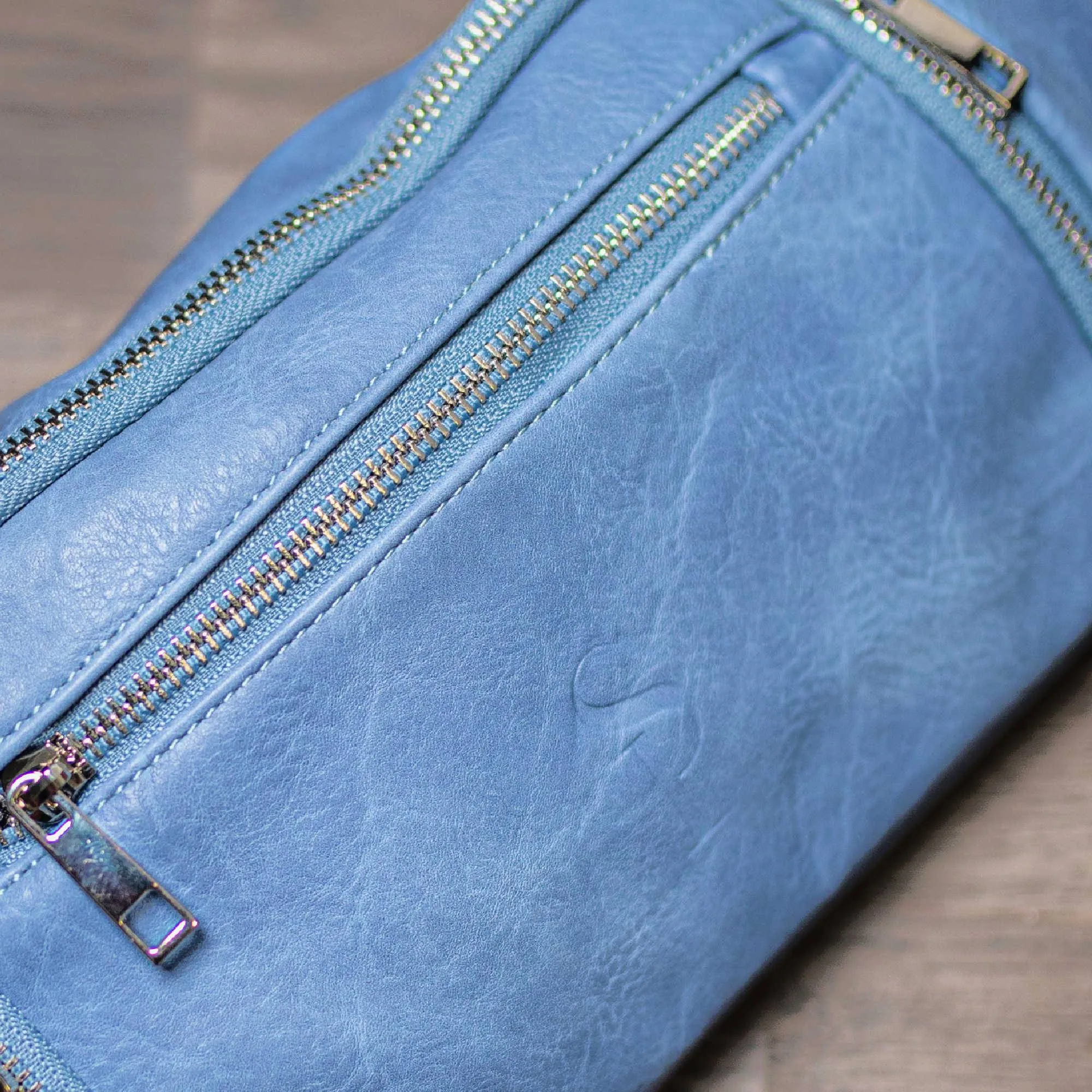 Baby Blue Leather Sling Bag - Image 4