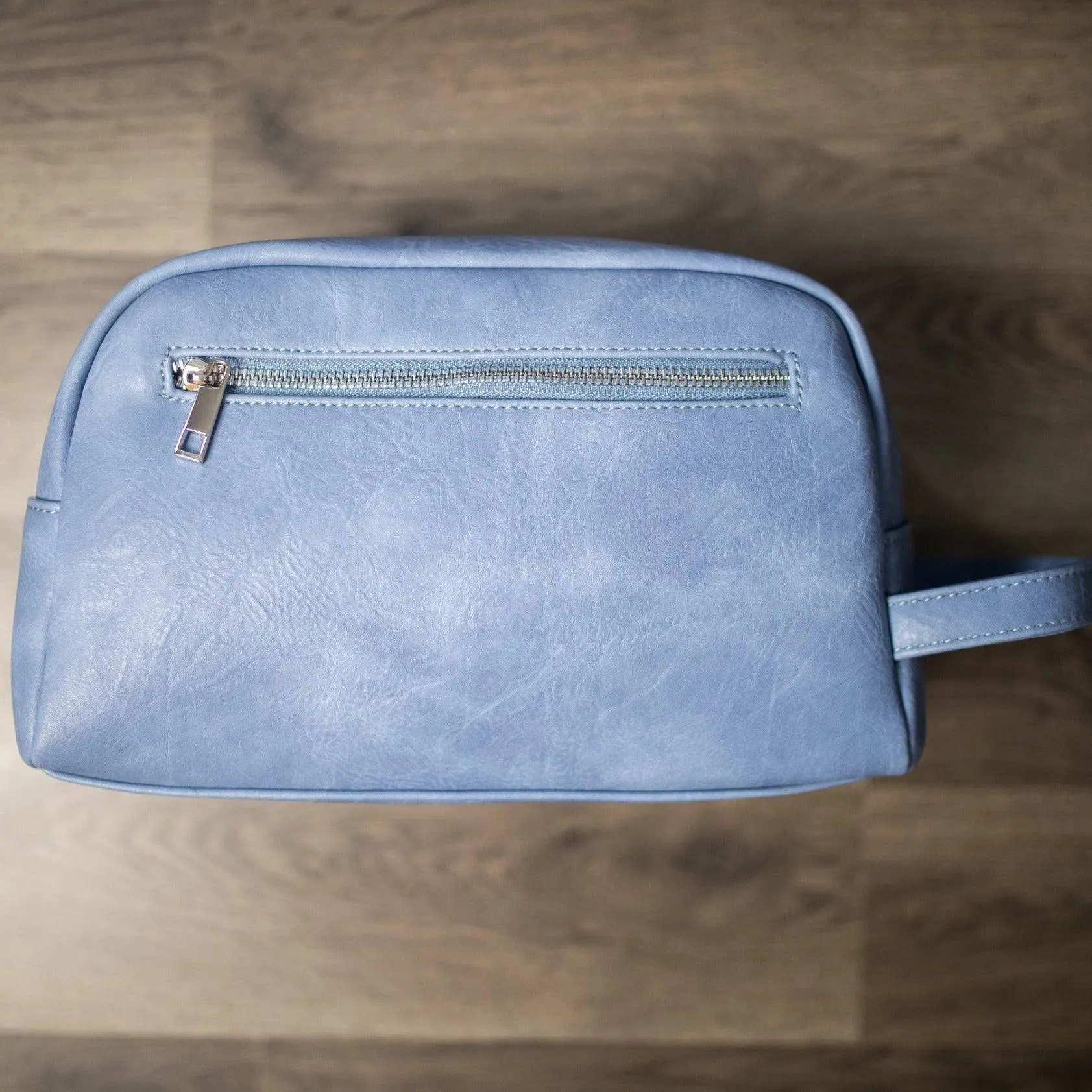 Baby Blue Leather Toiletry Bag - Image 2