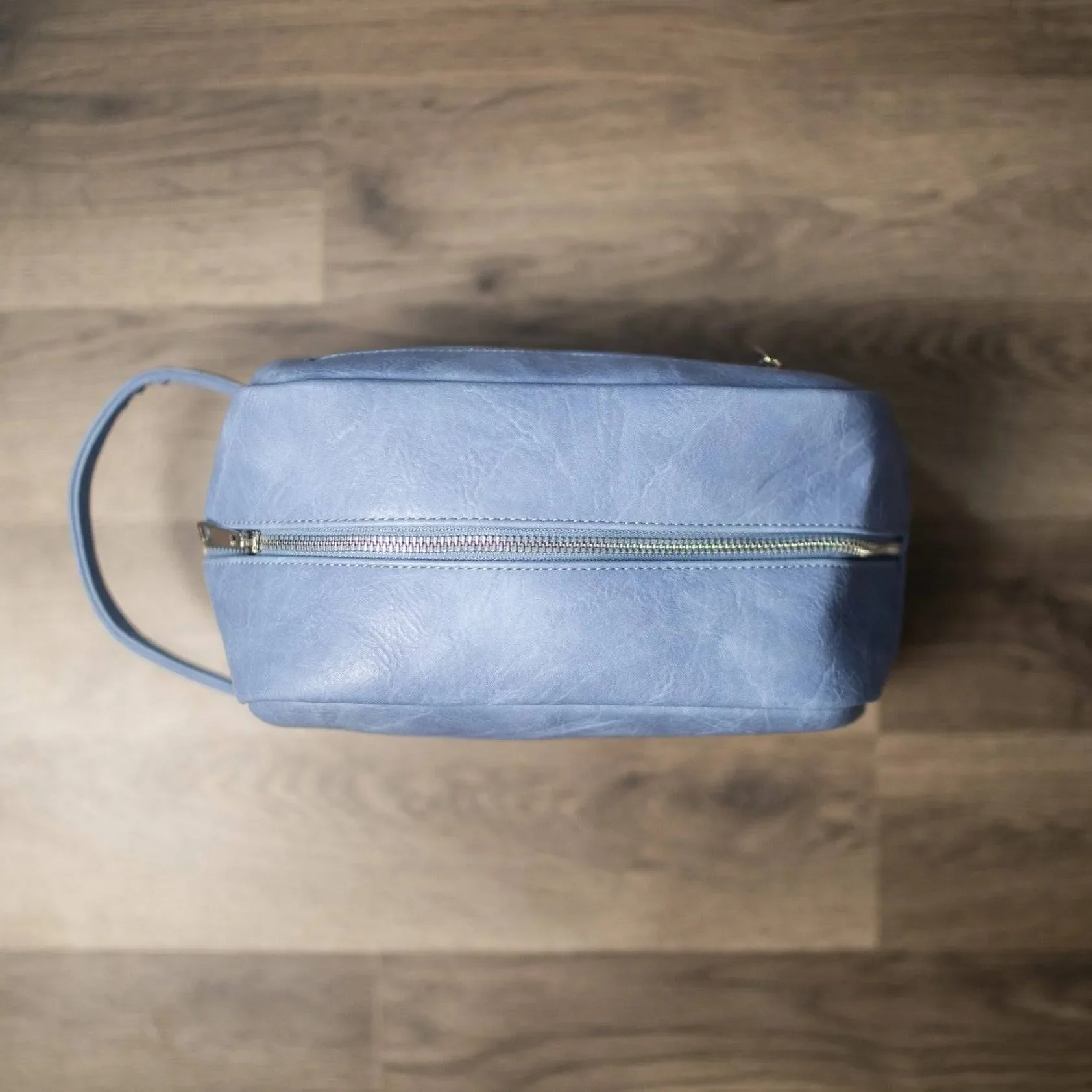 Baby Blue Leather Toiletry Bag - Image 4