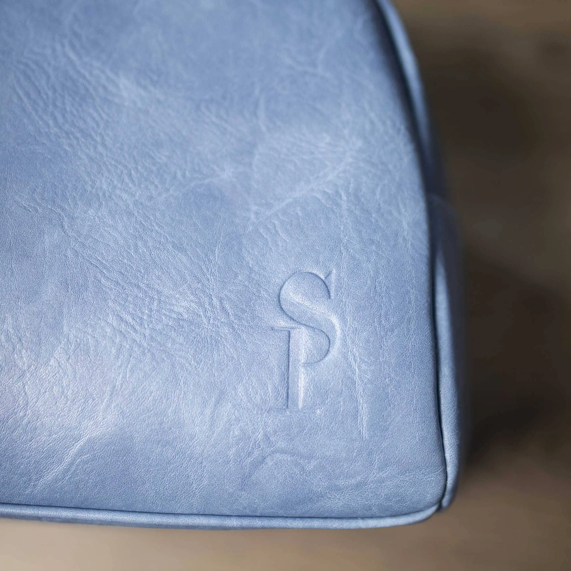 Baby Blue Leather Toiletry Bag - Image 5