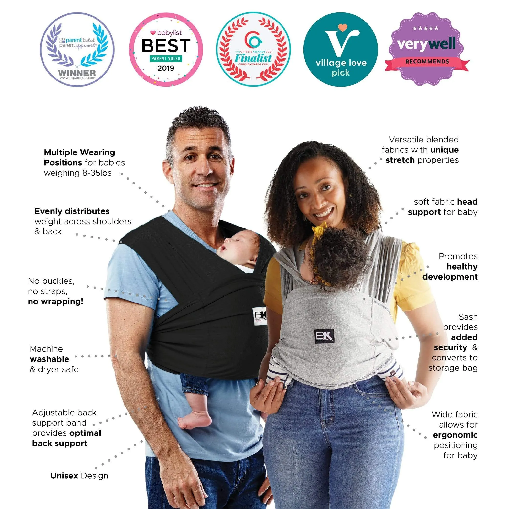 Baby K'tan Active Oasis Baby Carrier | Black-Grey - Image 10
