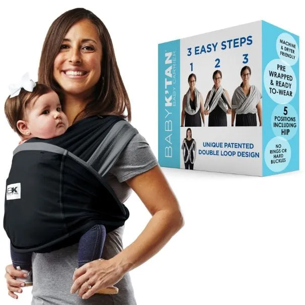 Baby K'tan Active Oasis Baby Carrier | Black-Grey - Image 12