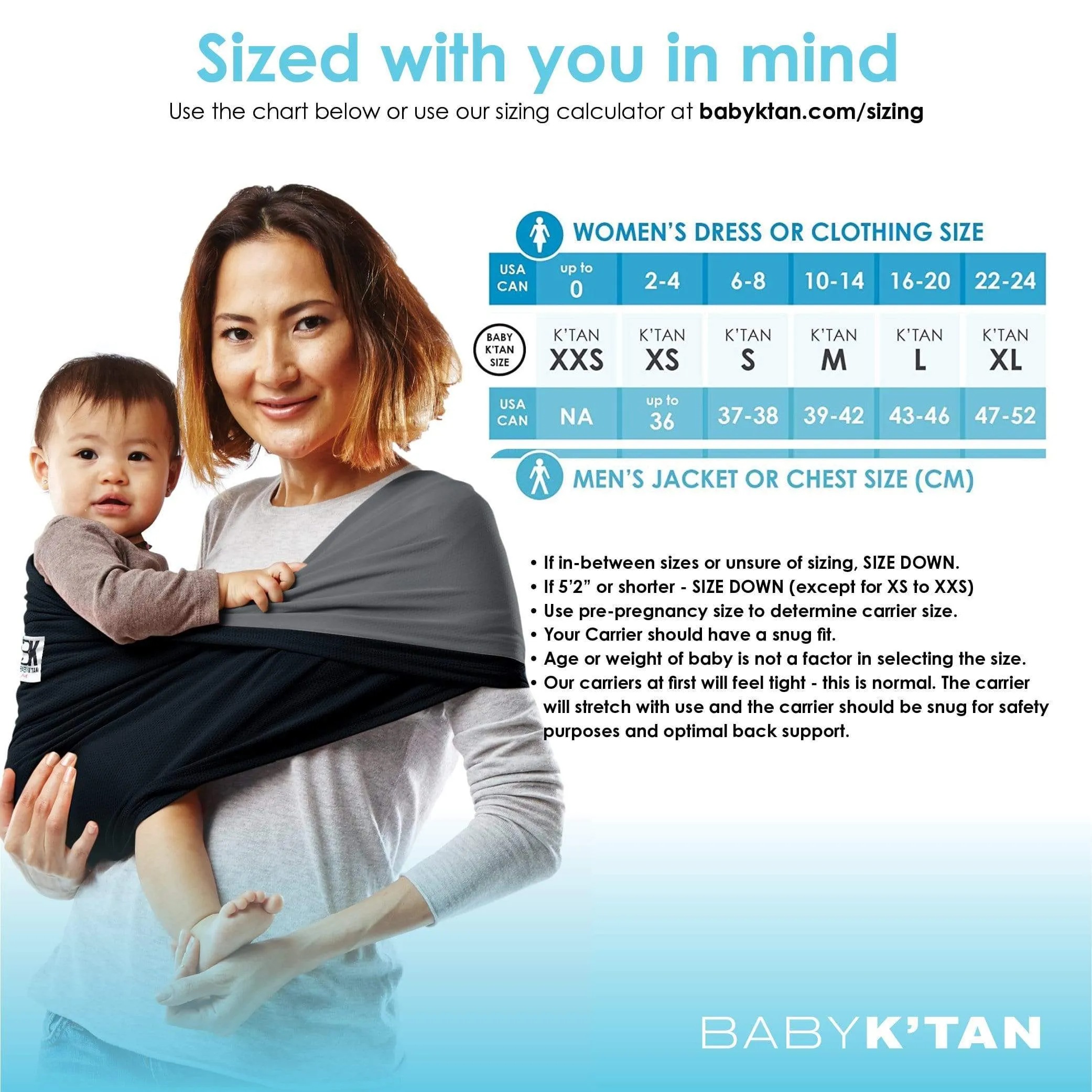 Baby K'tan Active Oasis Baby Carrier | Black-Grey - Image 2