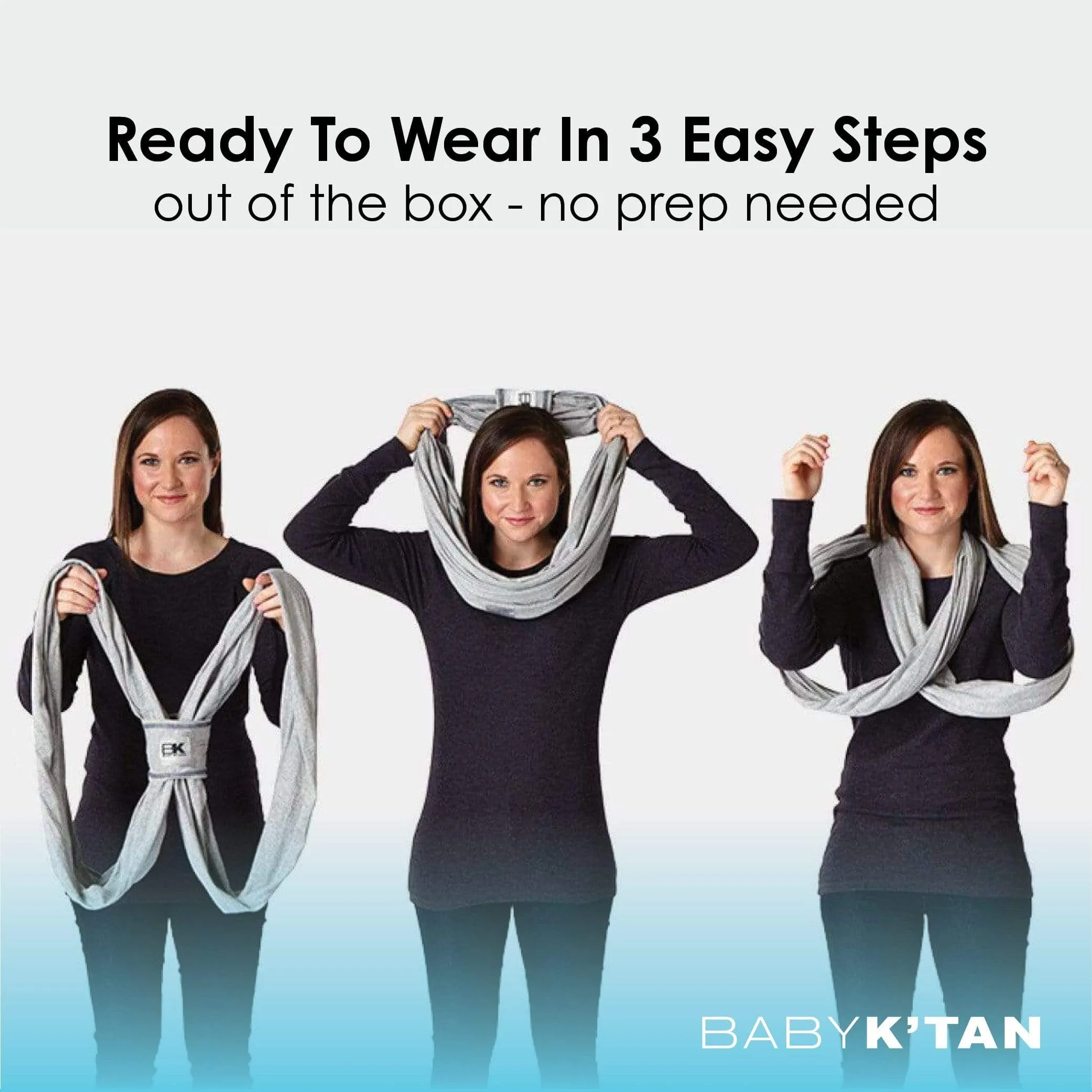 Baby K'tan Active Oasis Baby Carrier | Black-Grey - Image 5