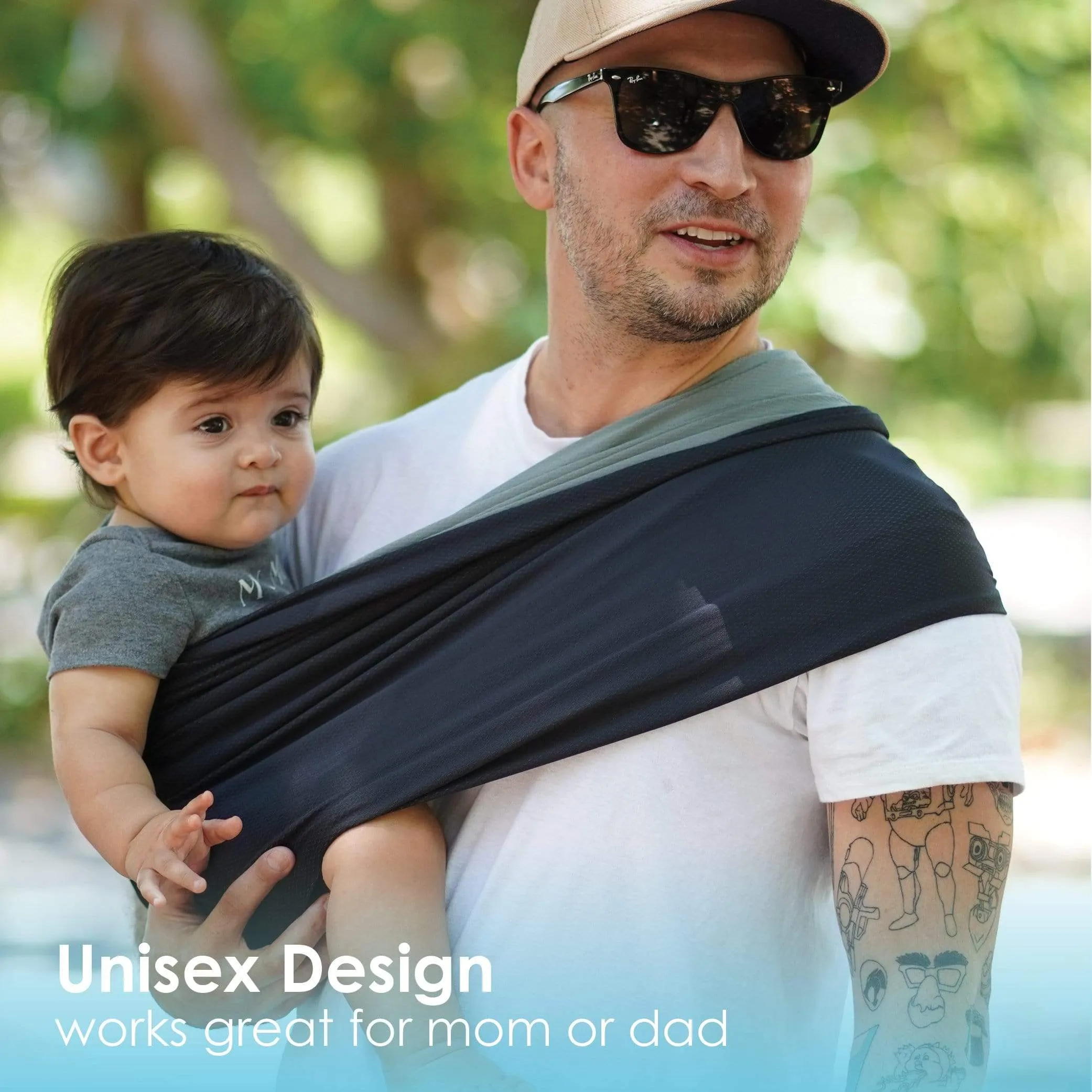 Baby K'tan Active Oasis Baby Carrier | Black-Grey - Image 9