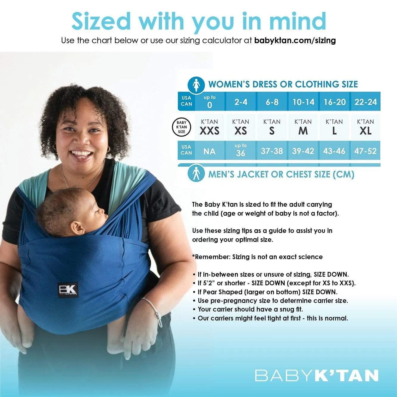 Baby K'tan Active Oasis Baby Carrier | Blue-Turquoise - Image 2