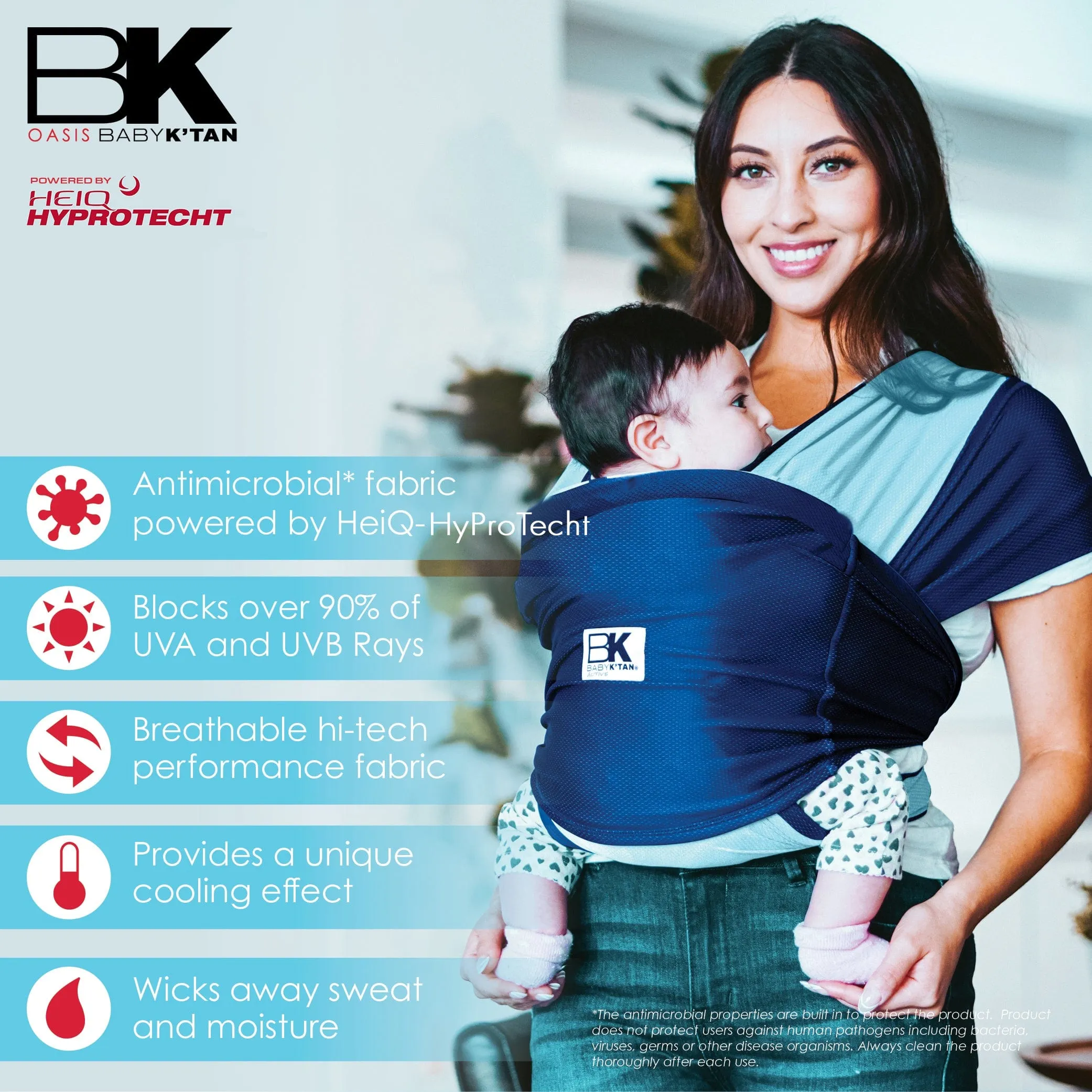 Baby K'tan Active Oasis Baby Carrier | Blue-Turquoise - Image 3