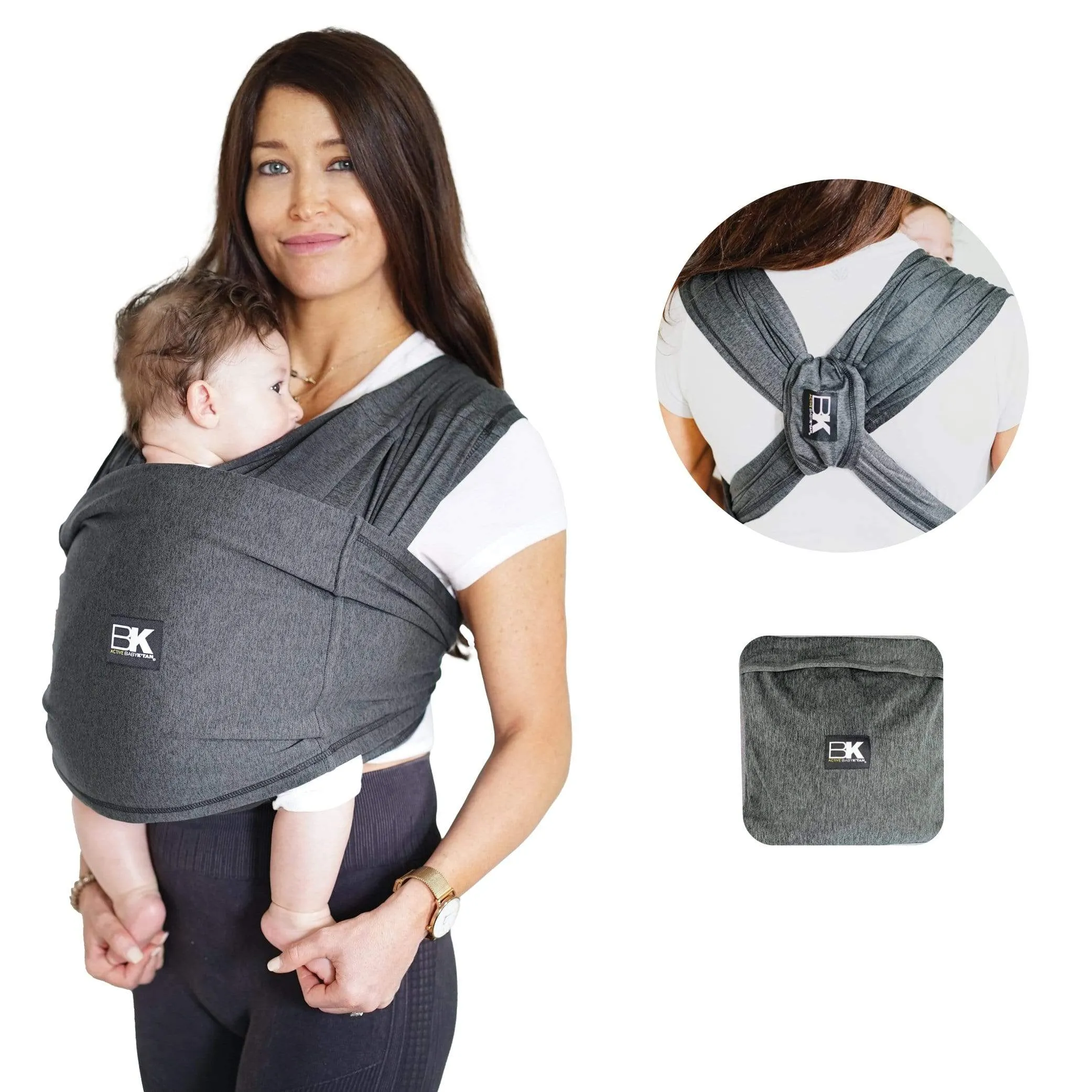 Baby K'tan Active Yoga Baby Carrier | Heather Black - Image 13