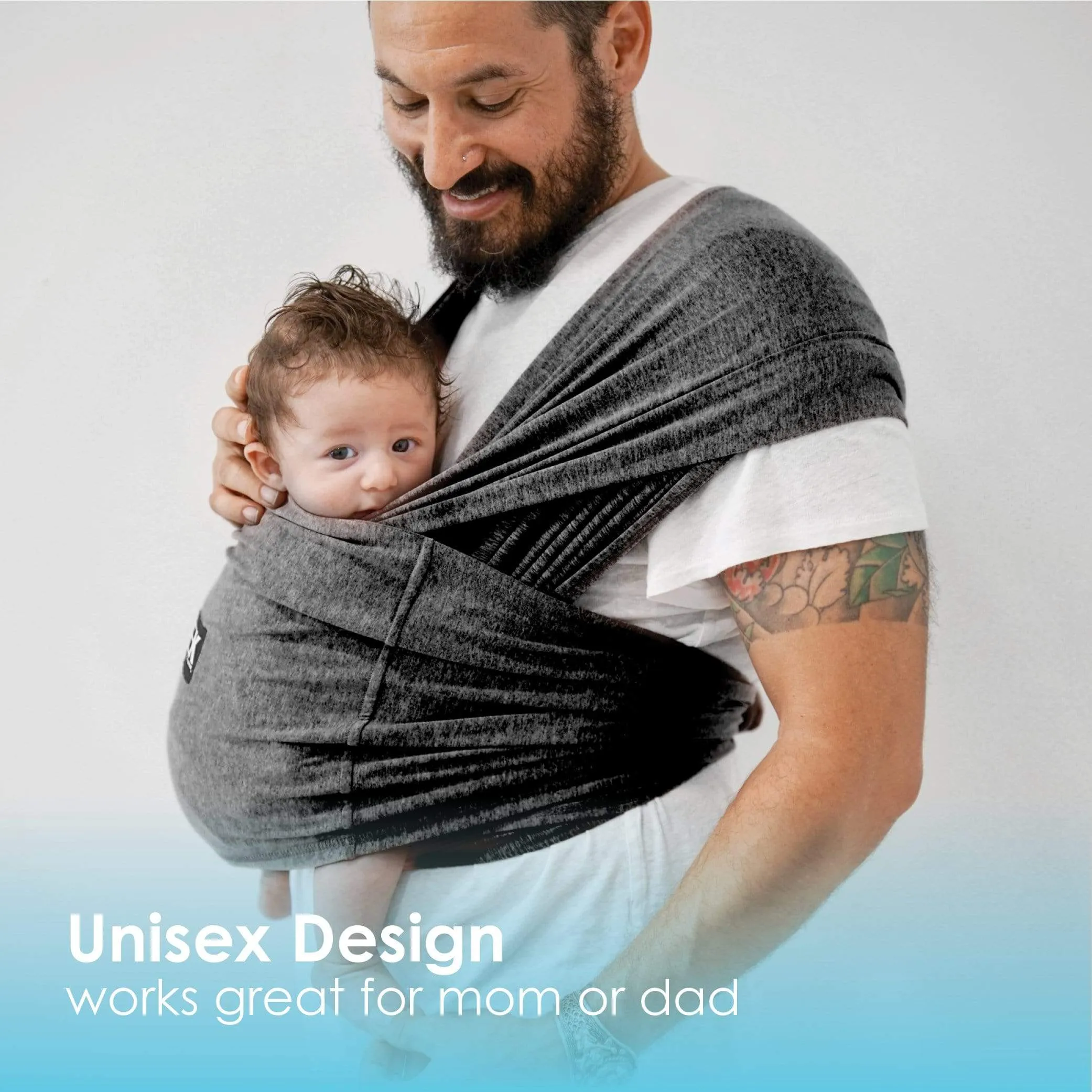 Baby K'tan Active Yoga Baby Carrier | Heather Black - Image 14