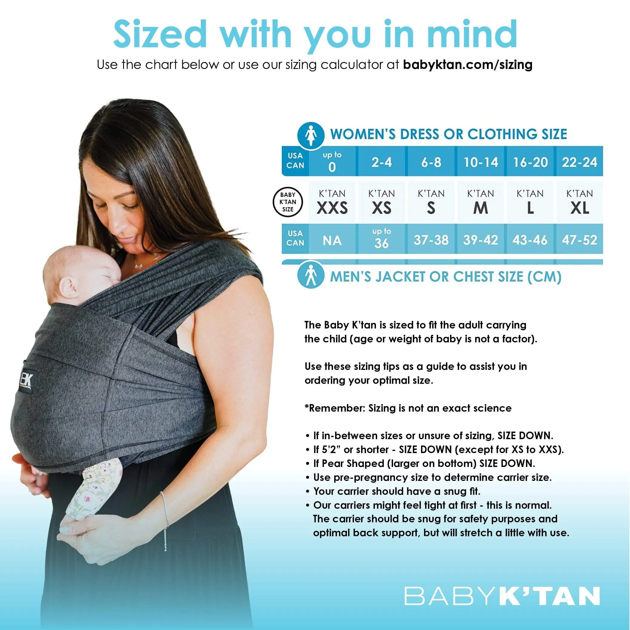 Baby K'tan Active Yoga Baby Carrier | Heather Black - Image 3