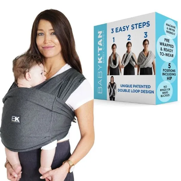 Baby K'tan Active Yoga Baby Carrier | Heather Black - Image 8