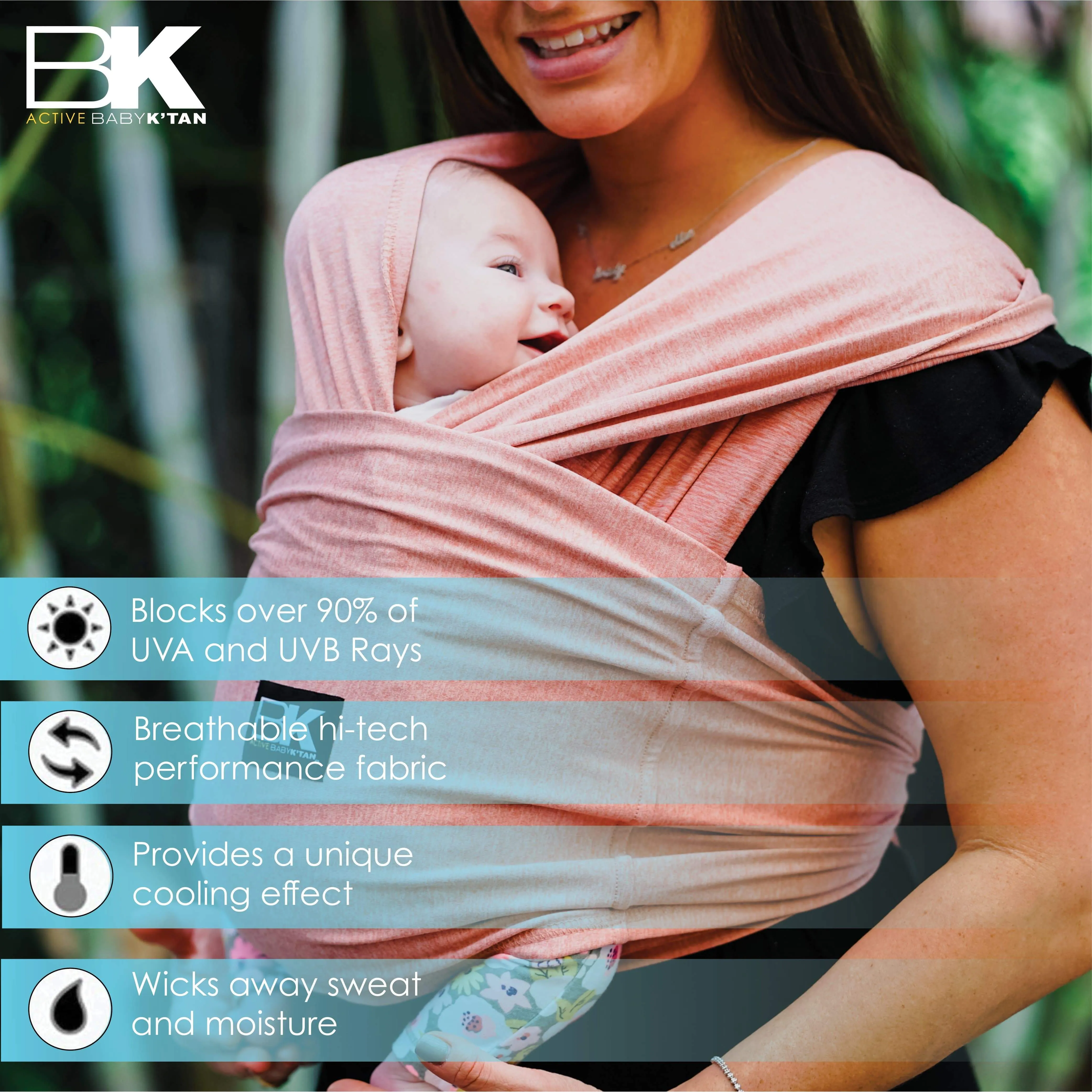 Baby K'tan Active Yoga Baby Carrier | Heather Coral - Image 10