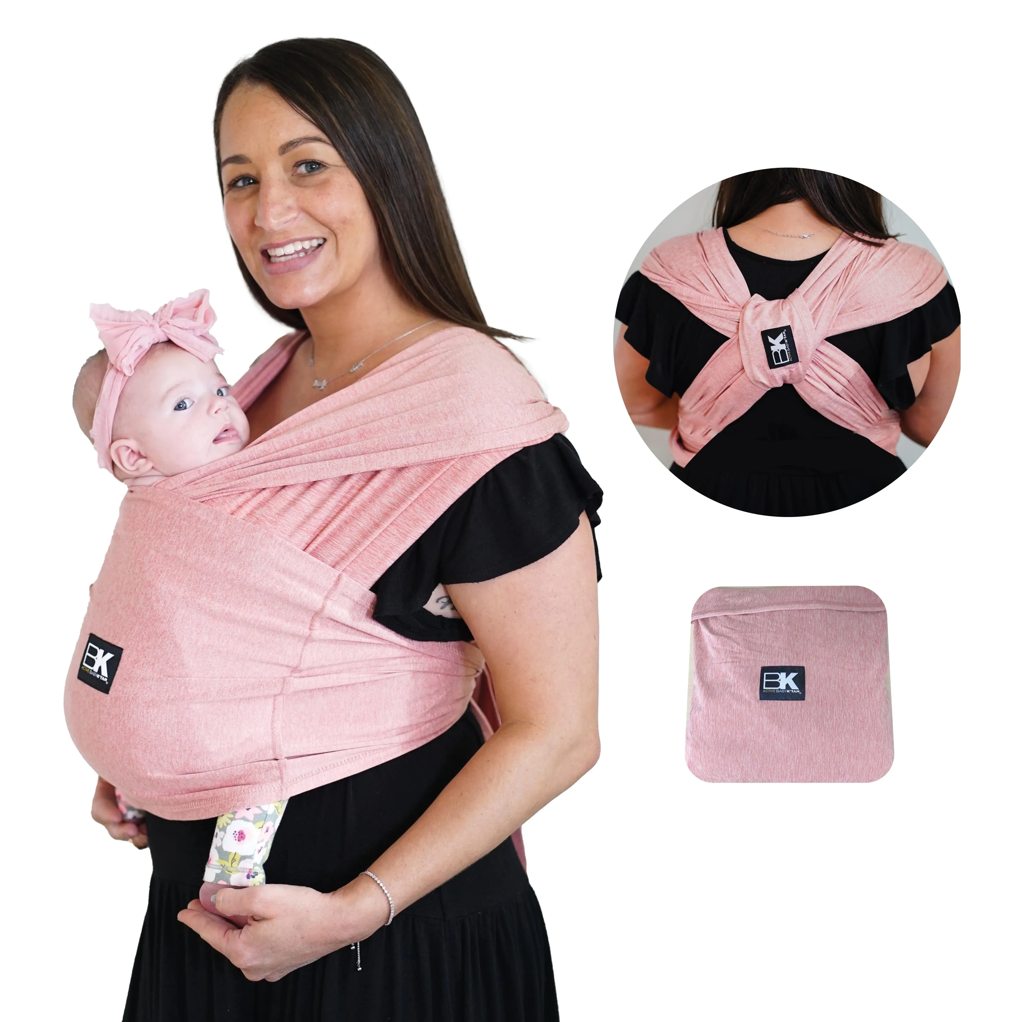 Baby K'tan Active Yoga Baby Carrier | Heather Coral - Image 15