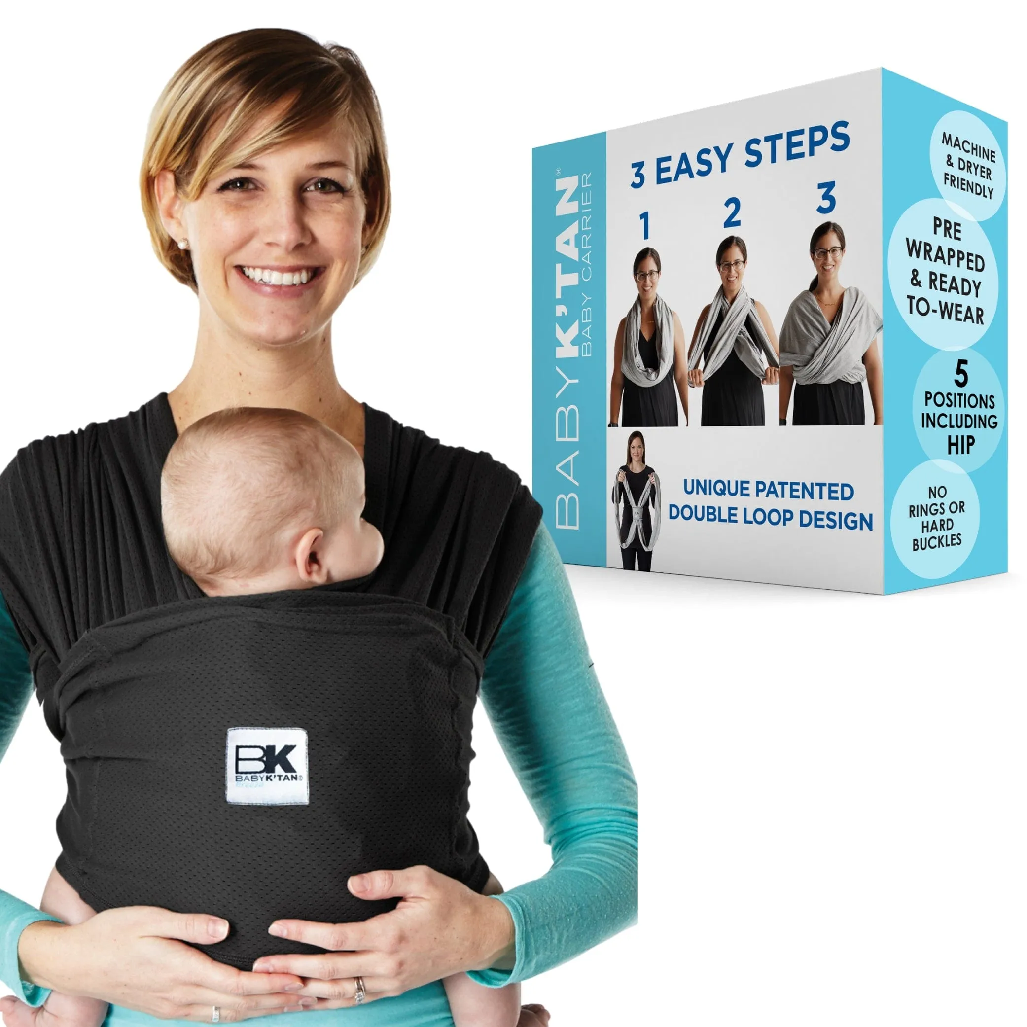 Baby K'tan Breeze Baby Carrier | Black - Image 4