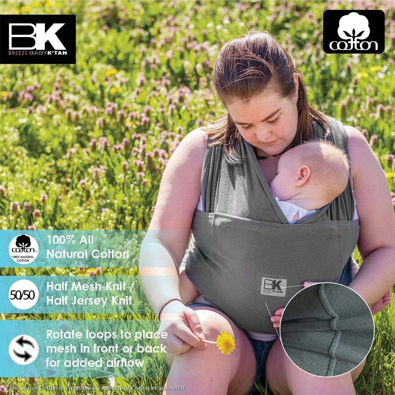Baby K'tan Breeze Baby Carrier | Charcoal - Image 10