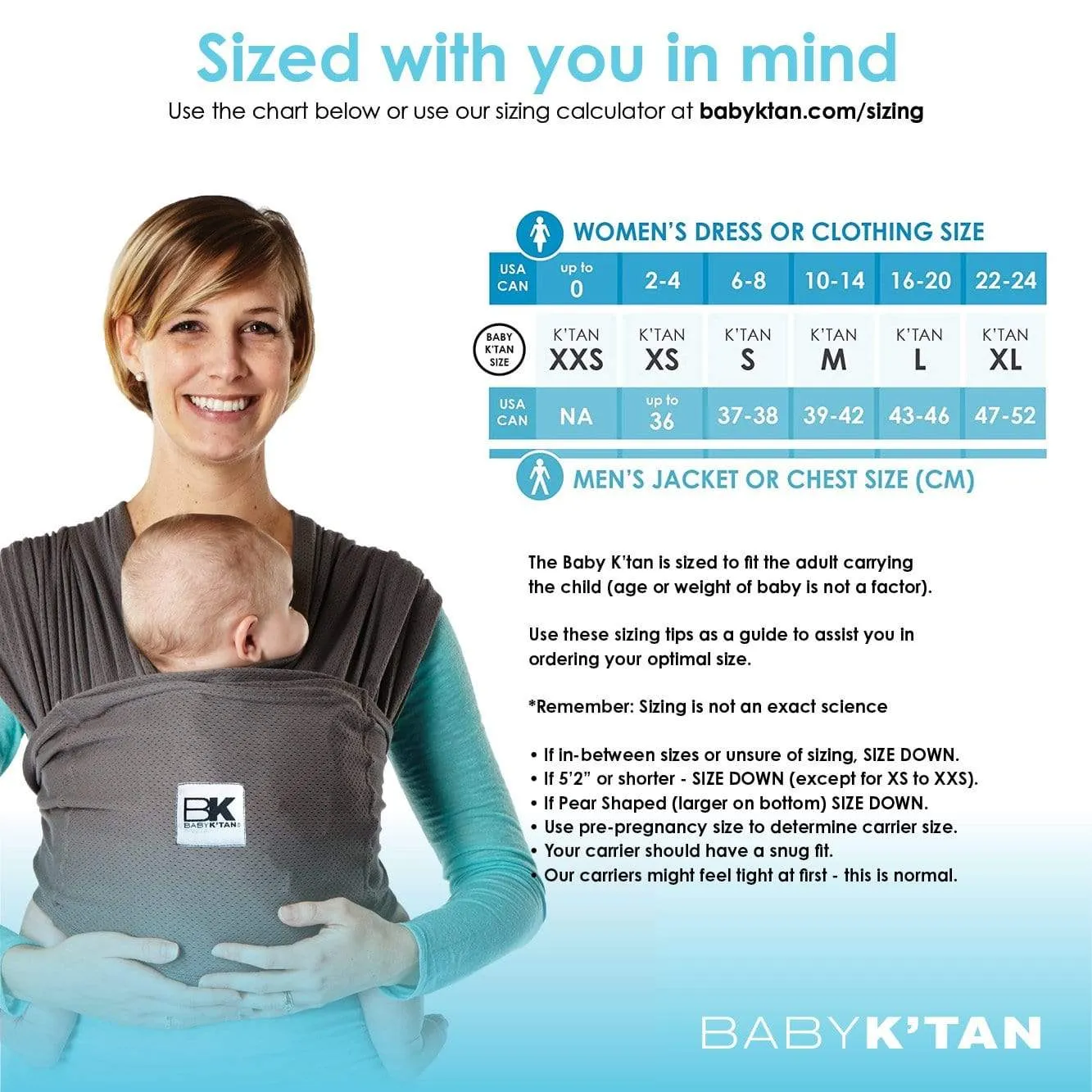 Baby K'tan Breeze Baby Carrier | Charcoal - Image 3