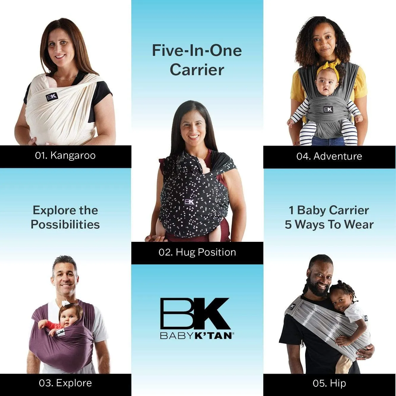 Baby K'tan Breeze Baby Carrier | Charcoal - Image 6