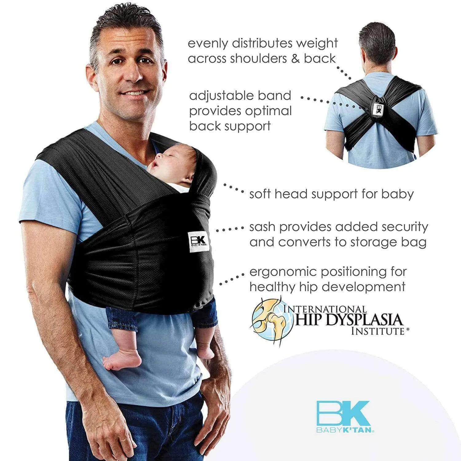 Baby K'tan Breeze Baby Carrier | Charcoal - Image 8
