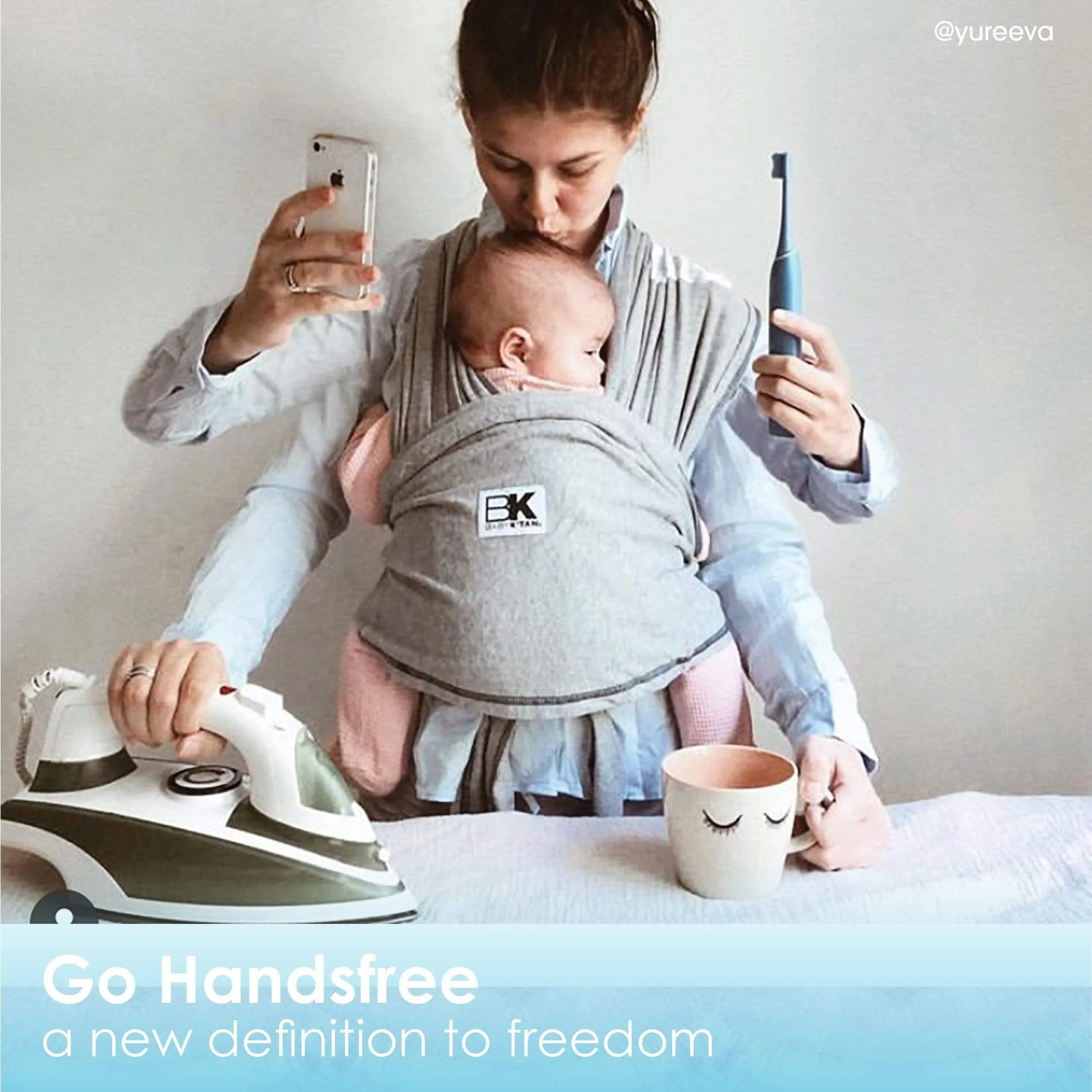 Baby K'tan Original Baby Carrier | Heather Grey - Image 14