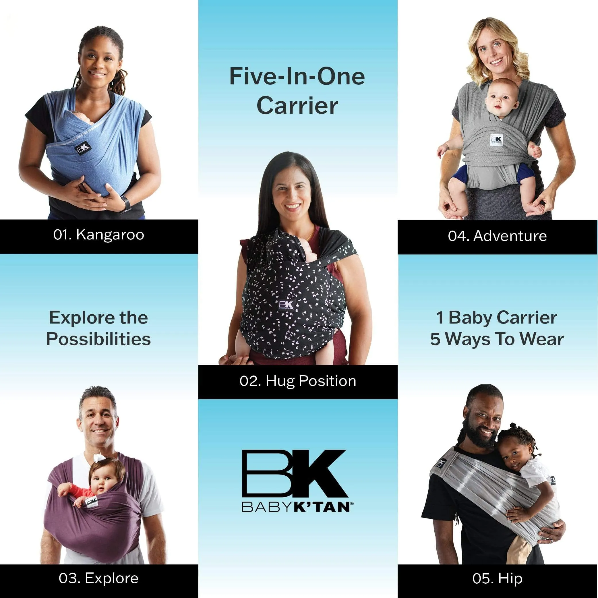 Baby K'tan Original Baby Carrier | Heather Grey - Image 7