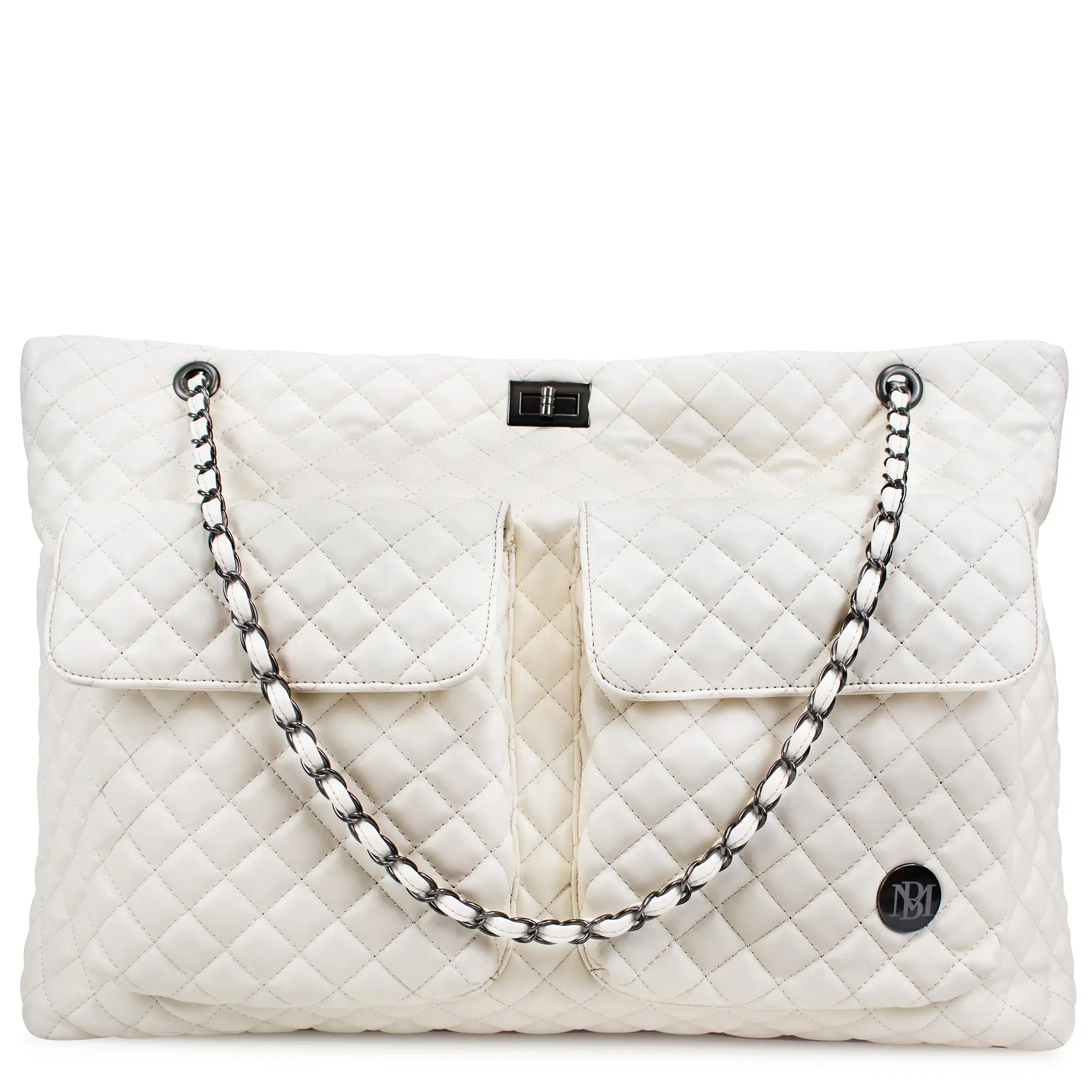 Diana Quilted Vegan Leather Weekender Duffel Bag - Image 17