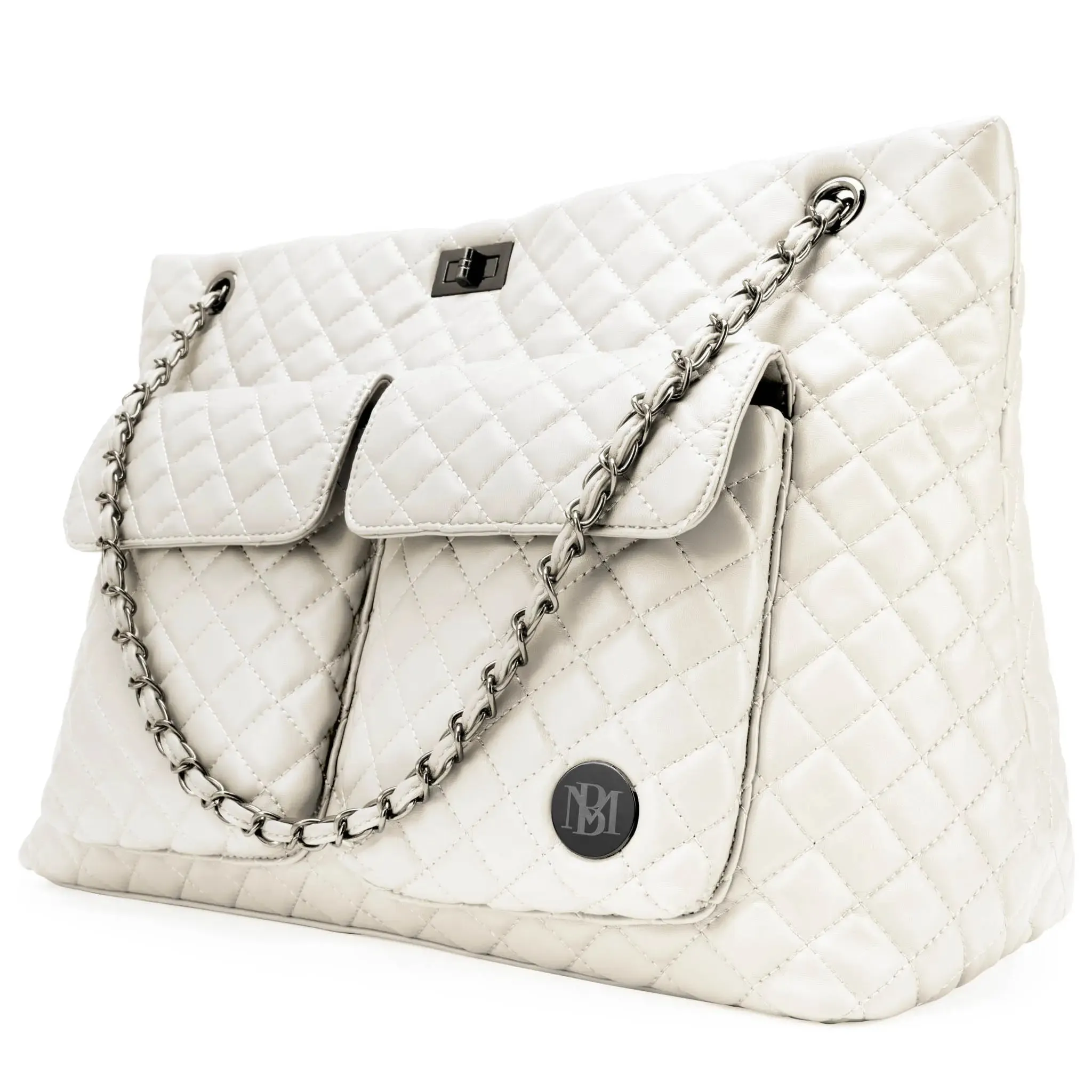Diana Quilted Vegan Leather Weekender Duffel Bag - Image 18