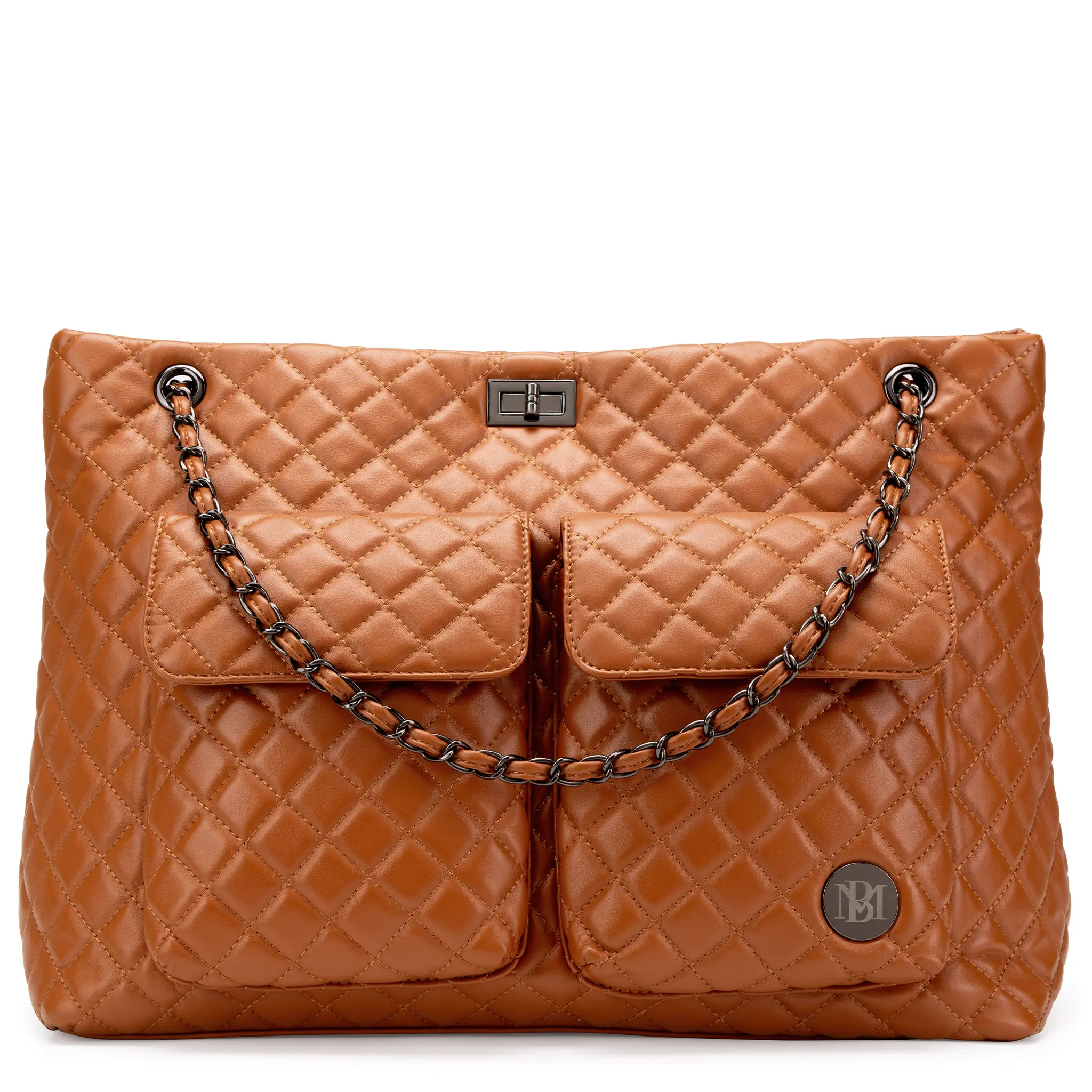 Diana Quilted Vegan Leather Weekender Duffel Bag - Image 22
