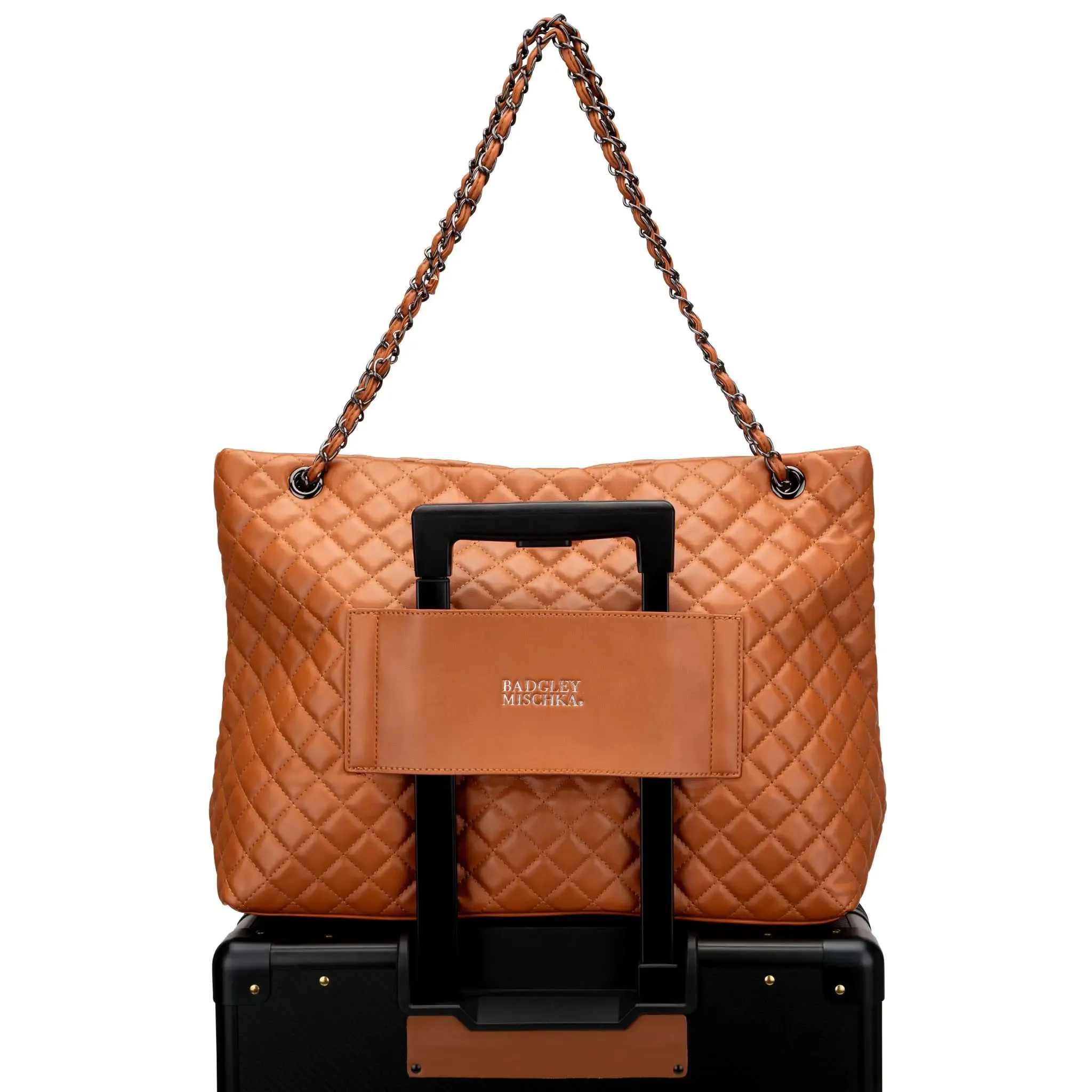 Diana Quilted Vegan Leather Weekender Duffel Bag - Image 23