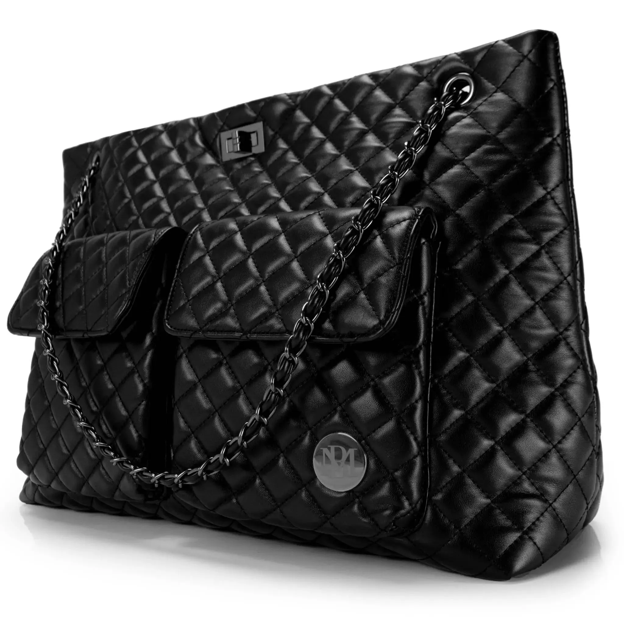 Diana Quilted Vegan Leather Weekender Duffel Bag - Image 5